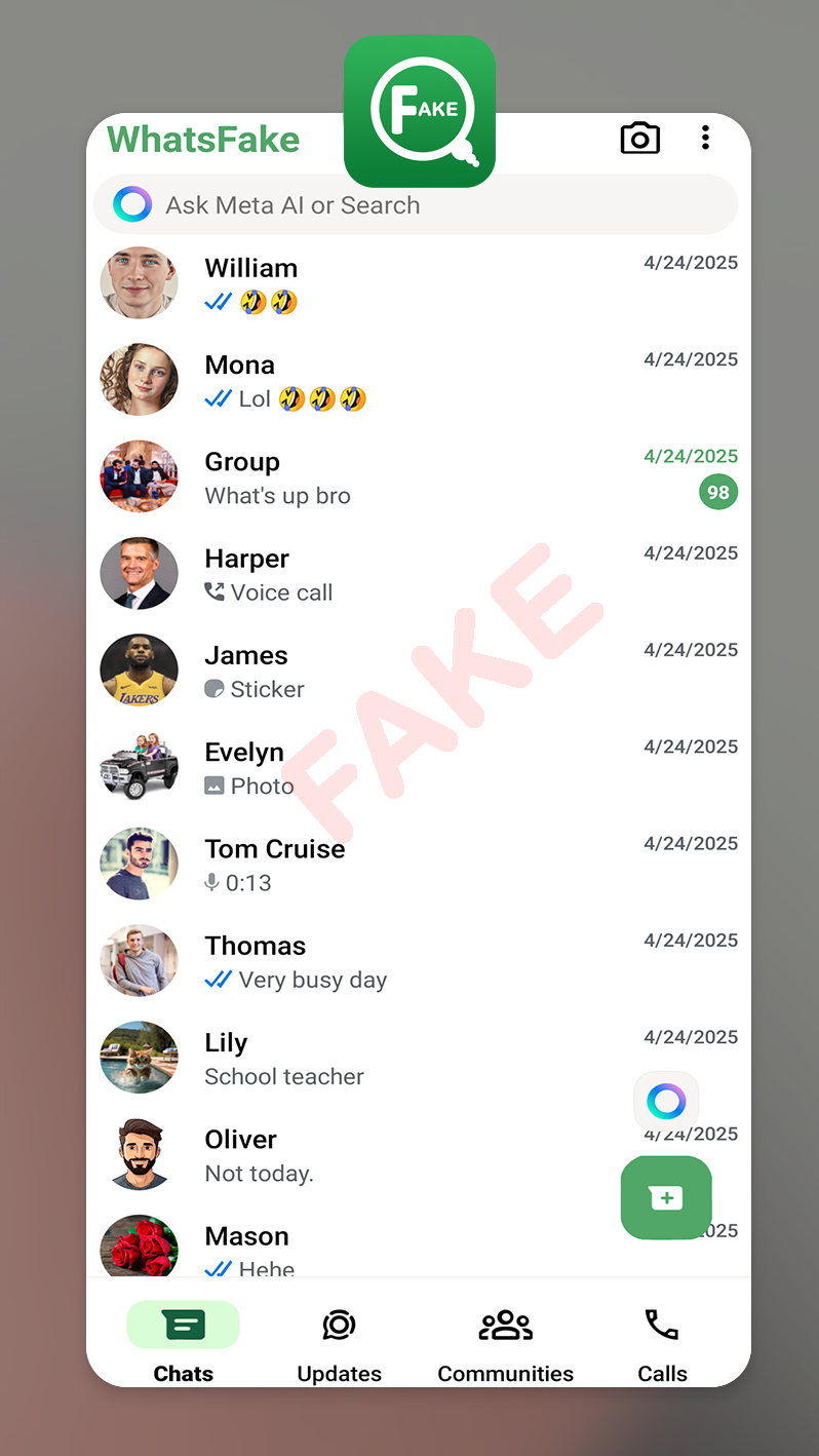 اسکرین شات 1 برنامه Fake Chat Message Prank