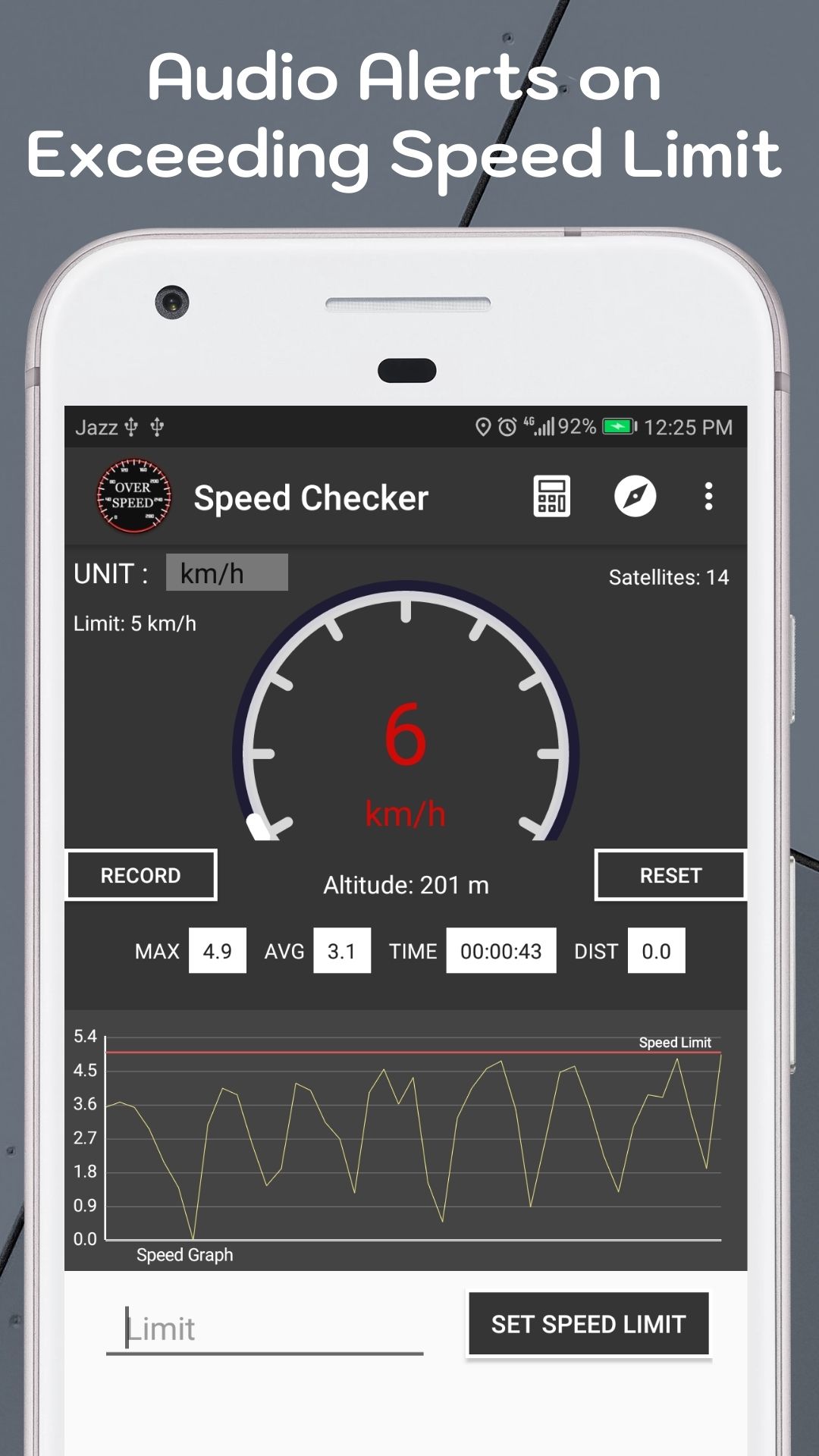 اسکرین شات 2 برنامه Speed Meter Over Speed Check