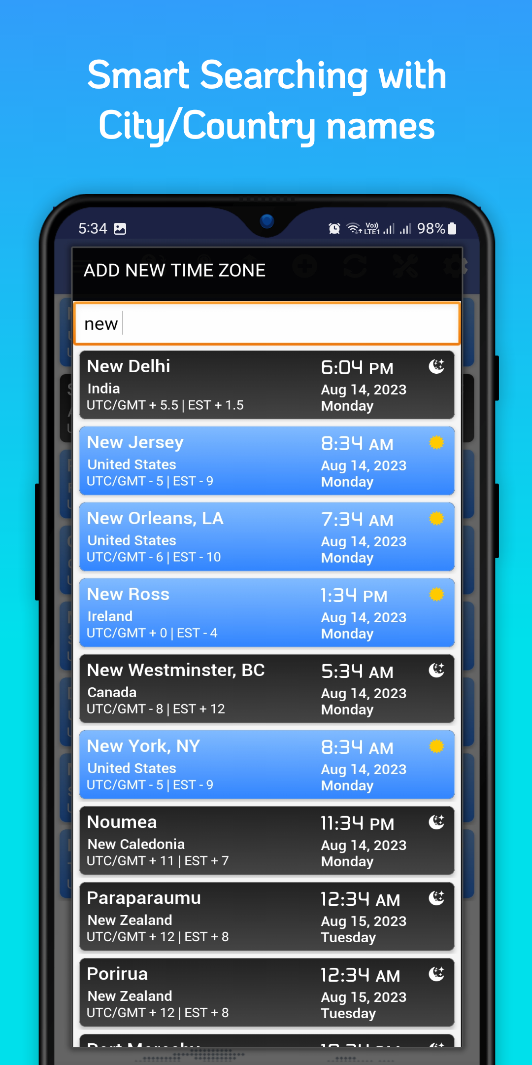 اسکرین شات 7 برنامه World Clock Time Zones Widget