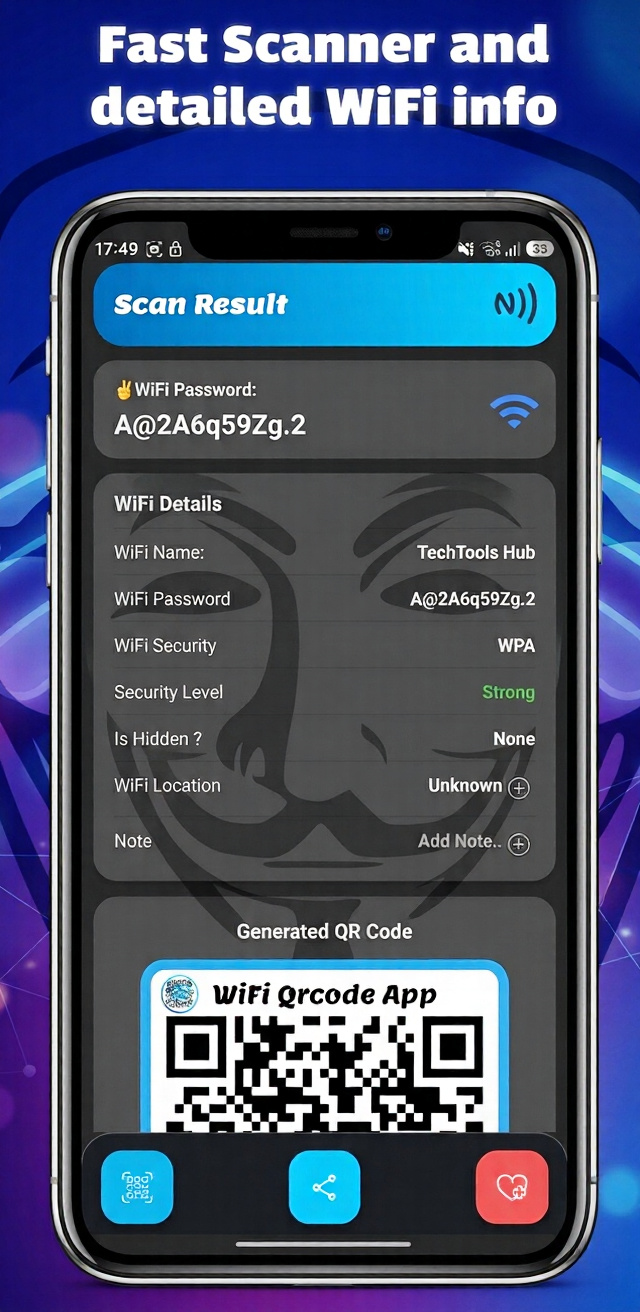 اسکرین شات 5 برنامه WiFi QrCode Password scanner