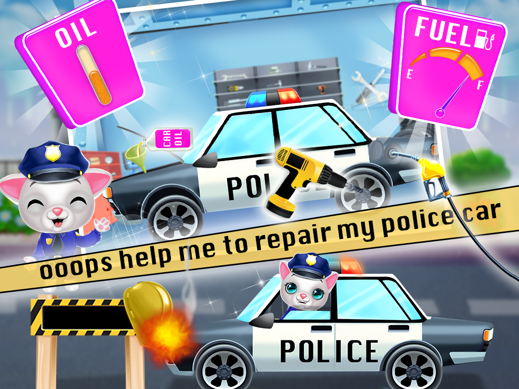 اسکرین شات 2 بازی Kitty Cat Police Fun Care
