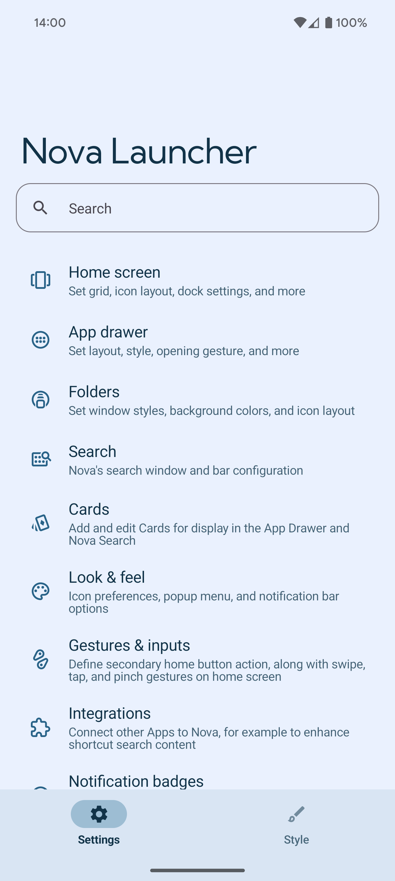اسکرین شات 6 برنامه Nova Launcher