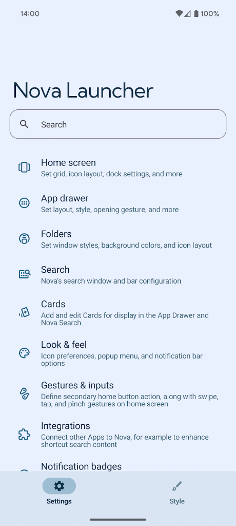 اسکرین شات 8 برنامه Nova Launcher: Home Screen