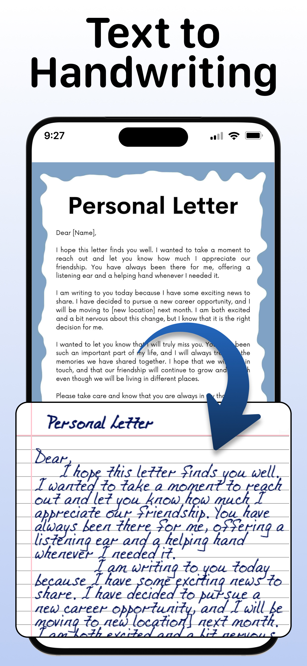 اسکرین شات 1 برنامه Text to Handwriting Converter