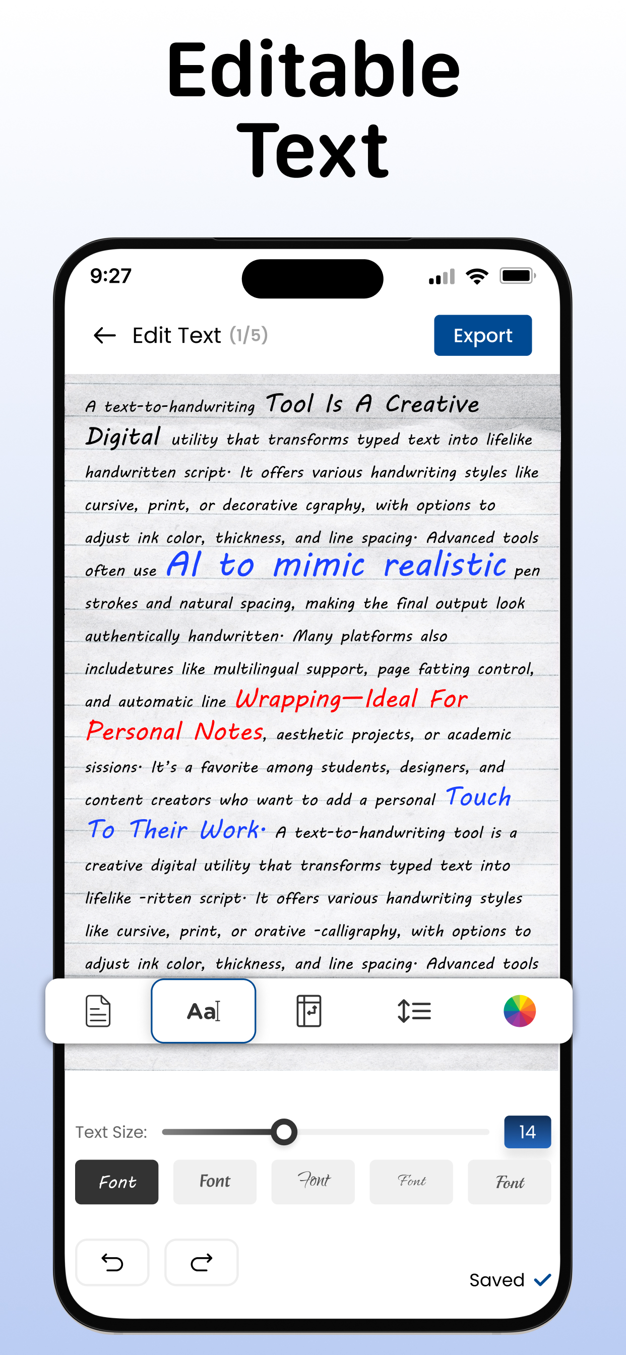 اسکرین شات 3 برنامه Text to Handwriting Converter