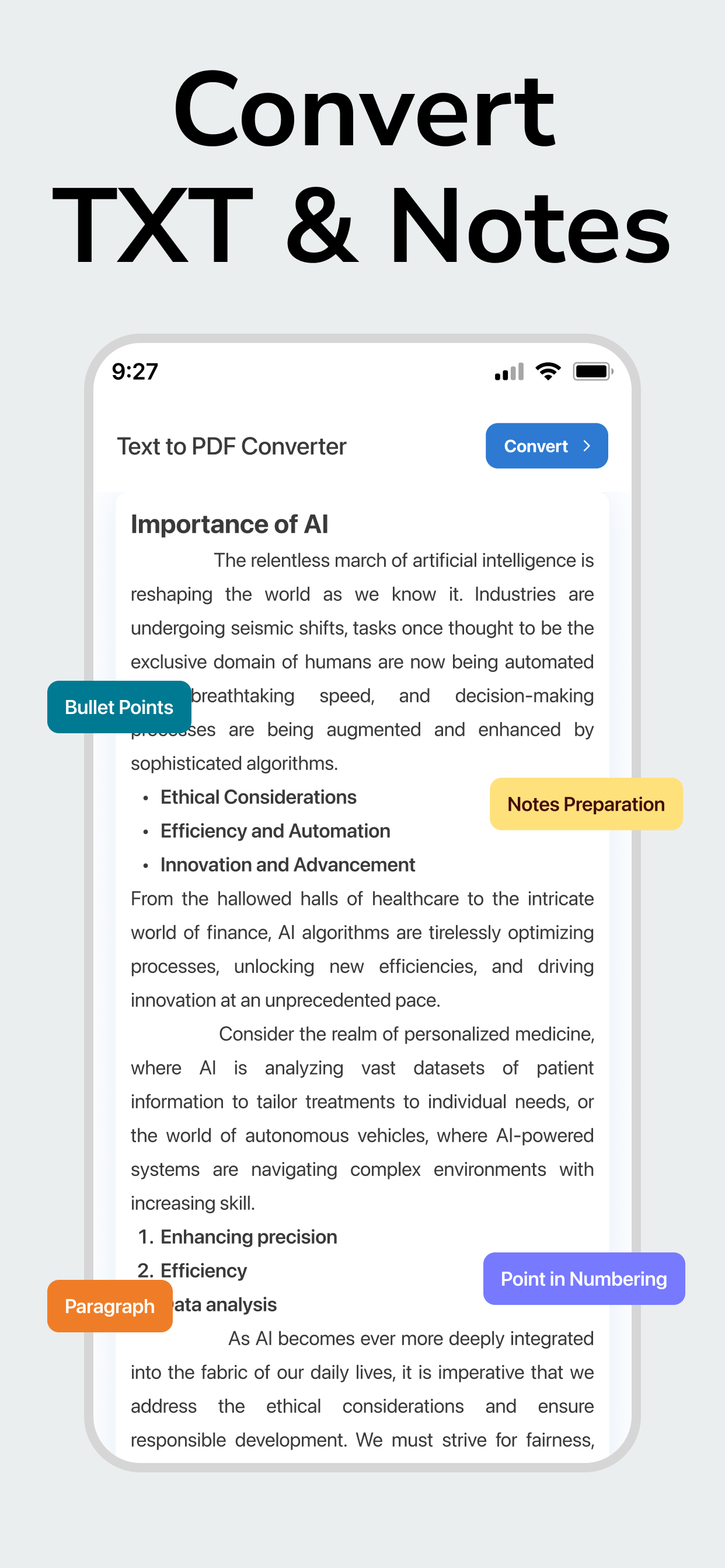 اسکرین شات 3 برنامه Text to PDF Converter