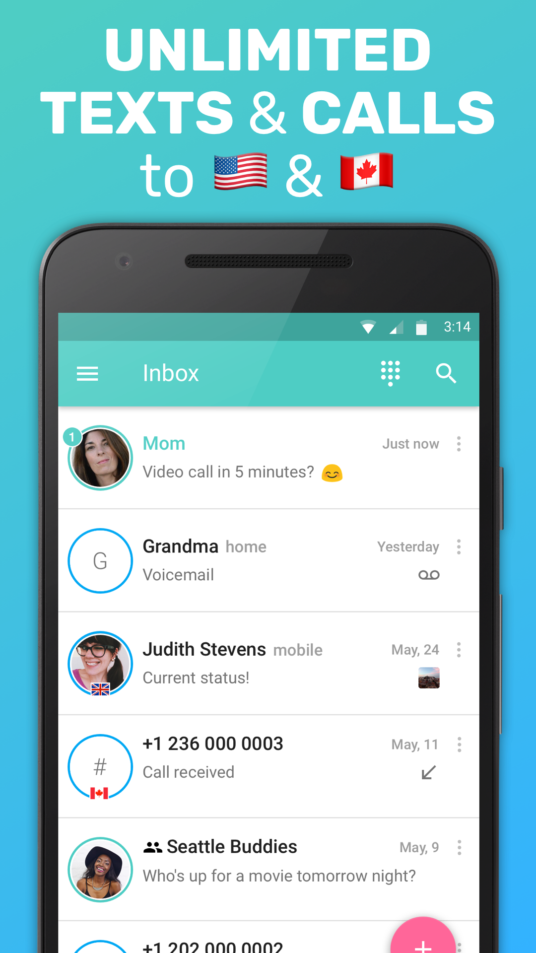 اسکرین شات 1 برنامه FreeTone Calls & Texting