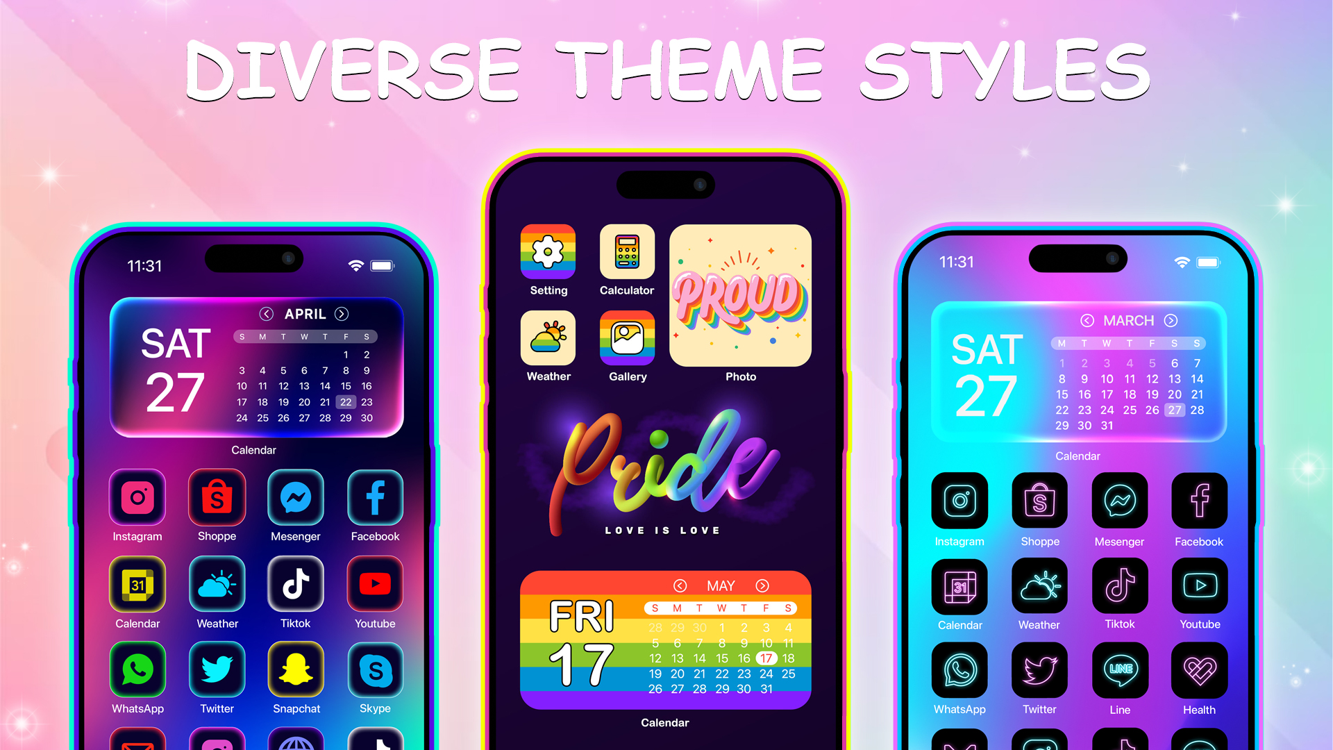 اسکرین شات 2 برنامه BeautyTheme: Icons & Widgets
