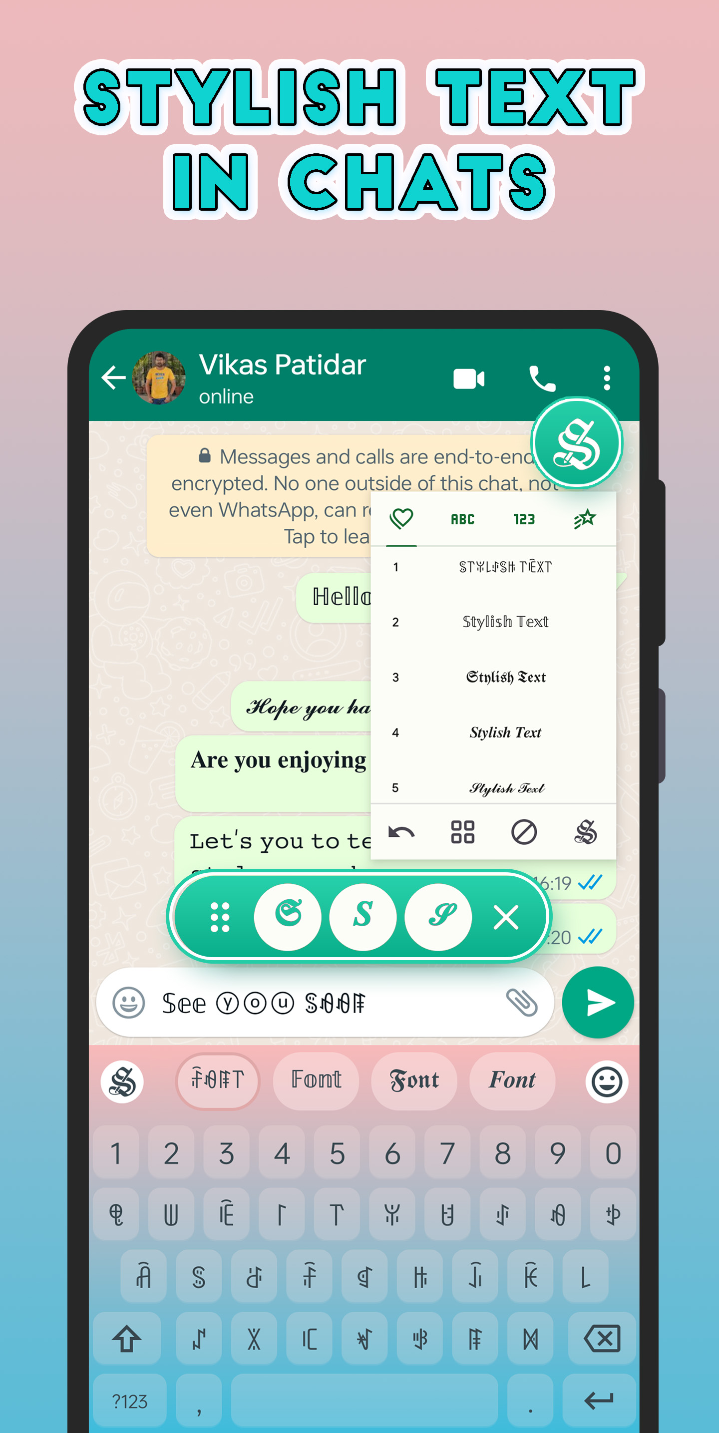 اسکرین شات 3 برنامه Stylish Text - Fonts Keyboard