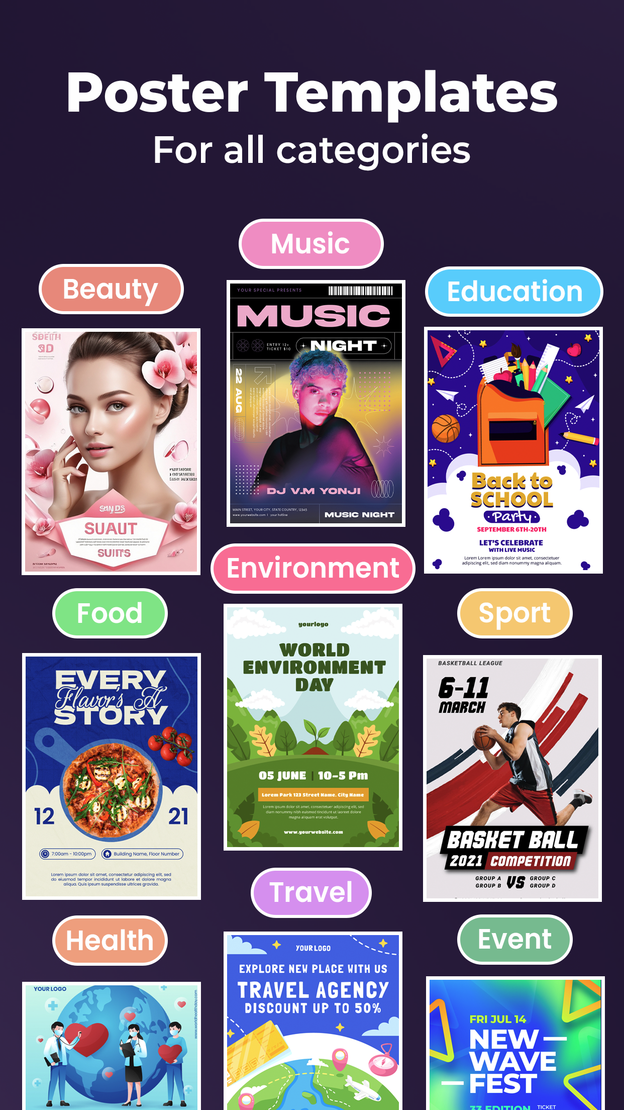 اسکرین شات 1 برنامه AI Poster Maker - Flyer Maker