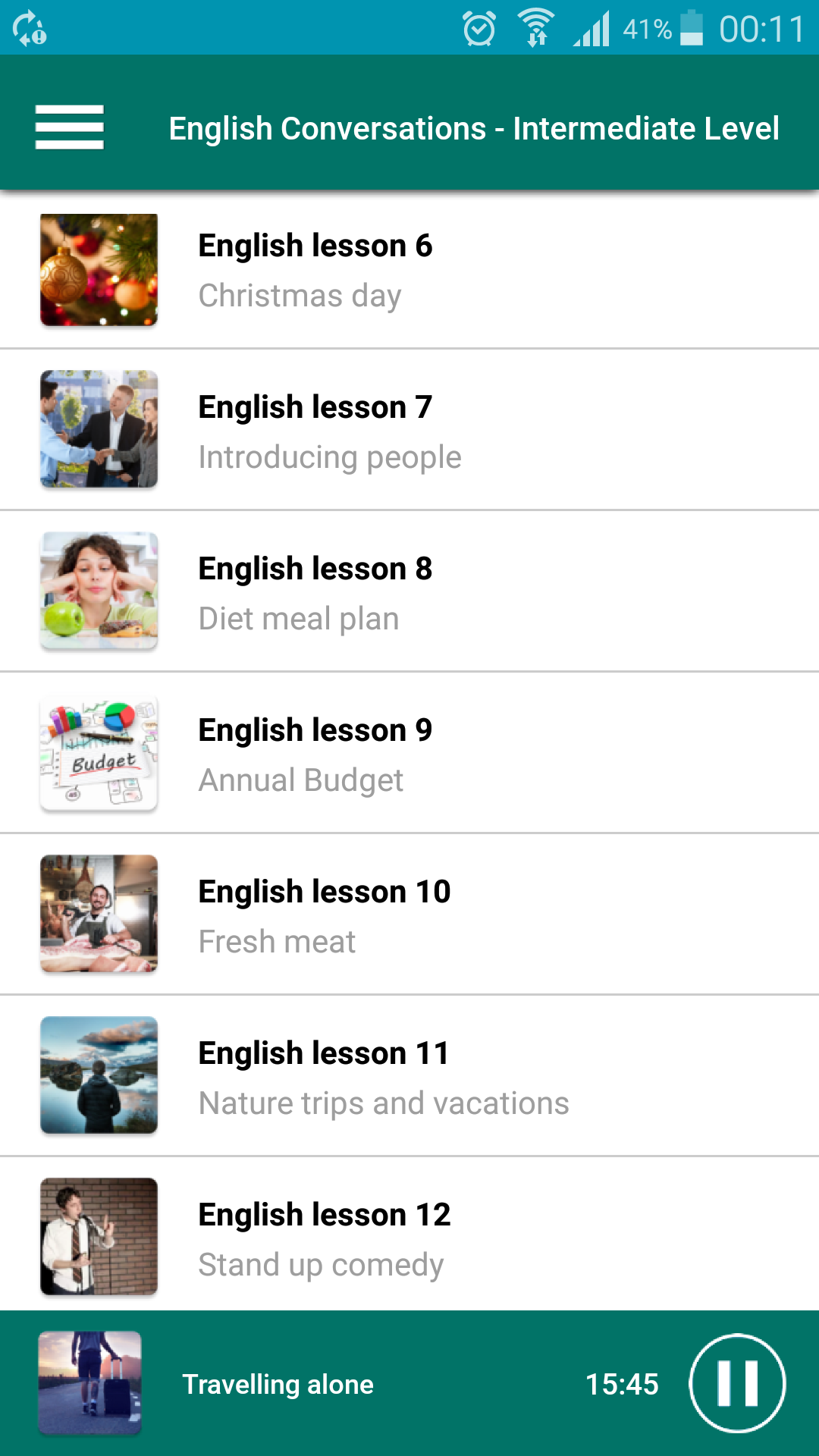 اسکرین شات 3 برنامه Learn English Conversation