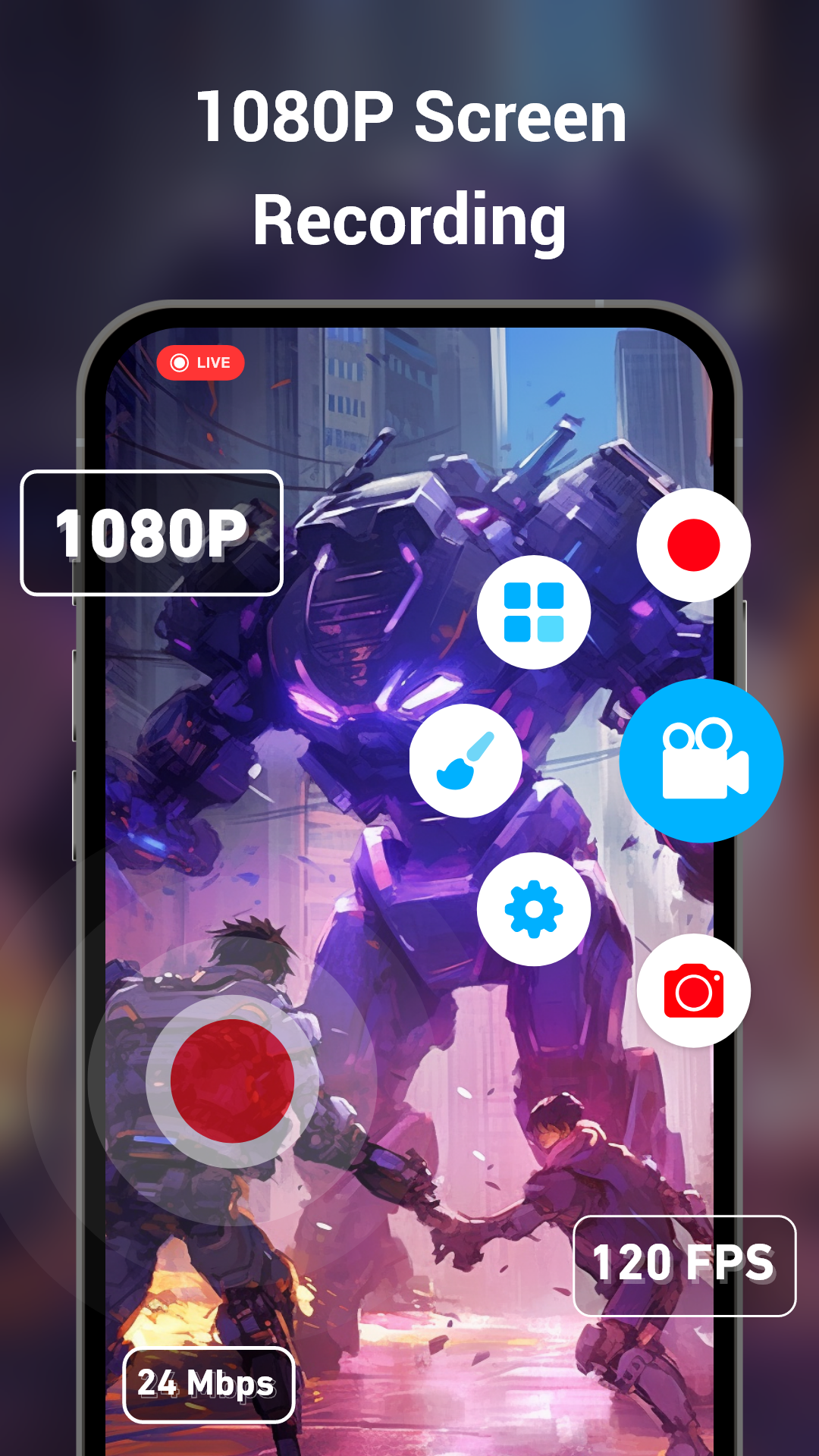 اسکرین شات 1 برنامه Screen Recorder+Video Recorder