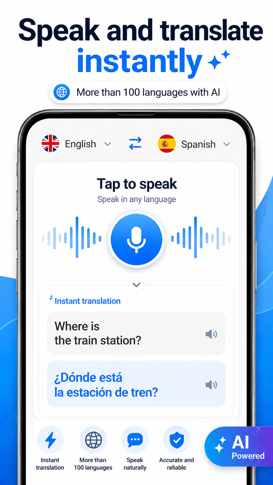 اسکرین شات 1 برنامه AI Translate Voice Translator