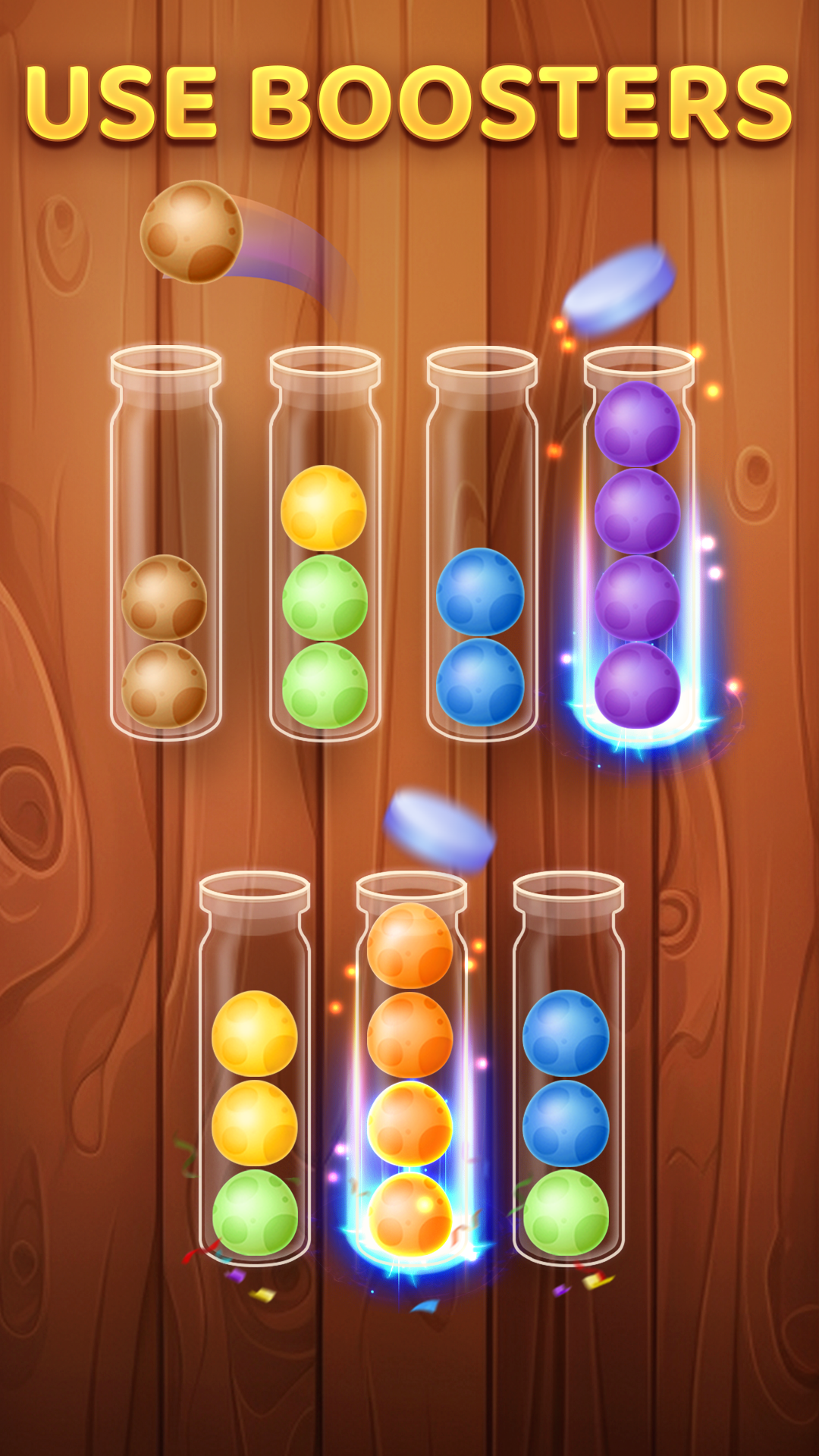 اسکرین شات 4 بازی Color Ball Sort Wooden Puzzle