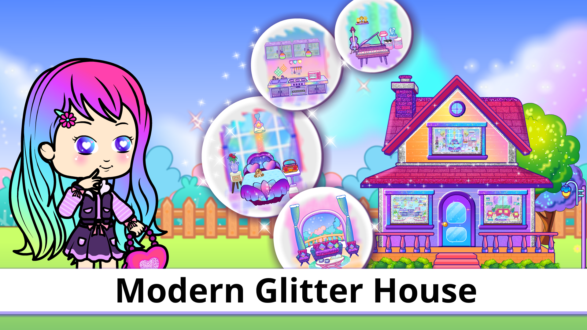 اسکرین شات 4 بازی Tizi Glitter House Design Game