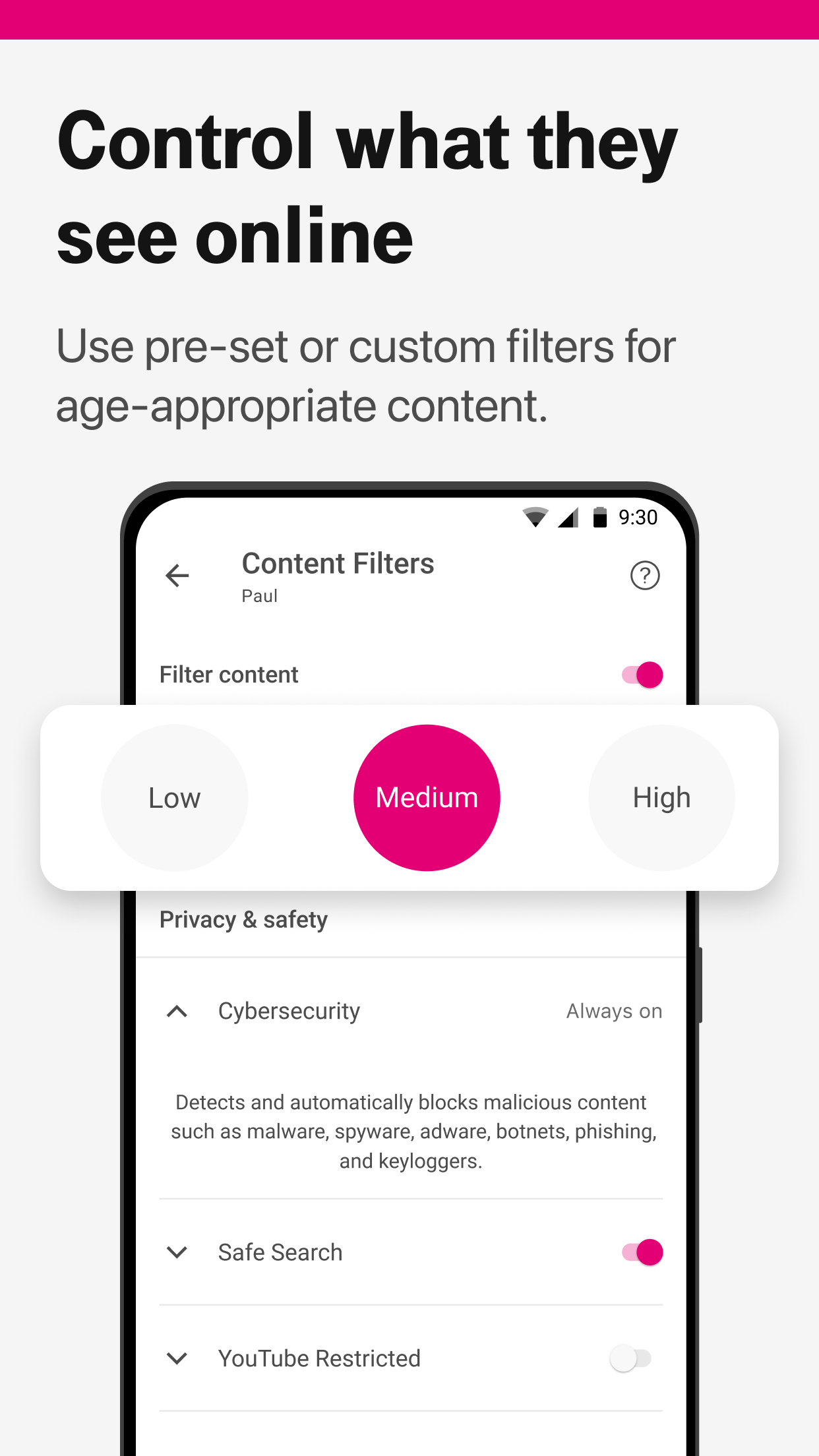 اسکرین شات 3 برنامه T-Mobile® FamilyMode™