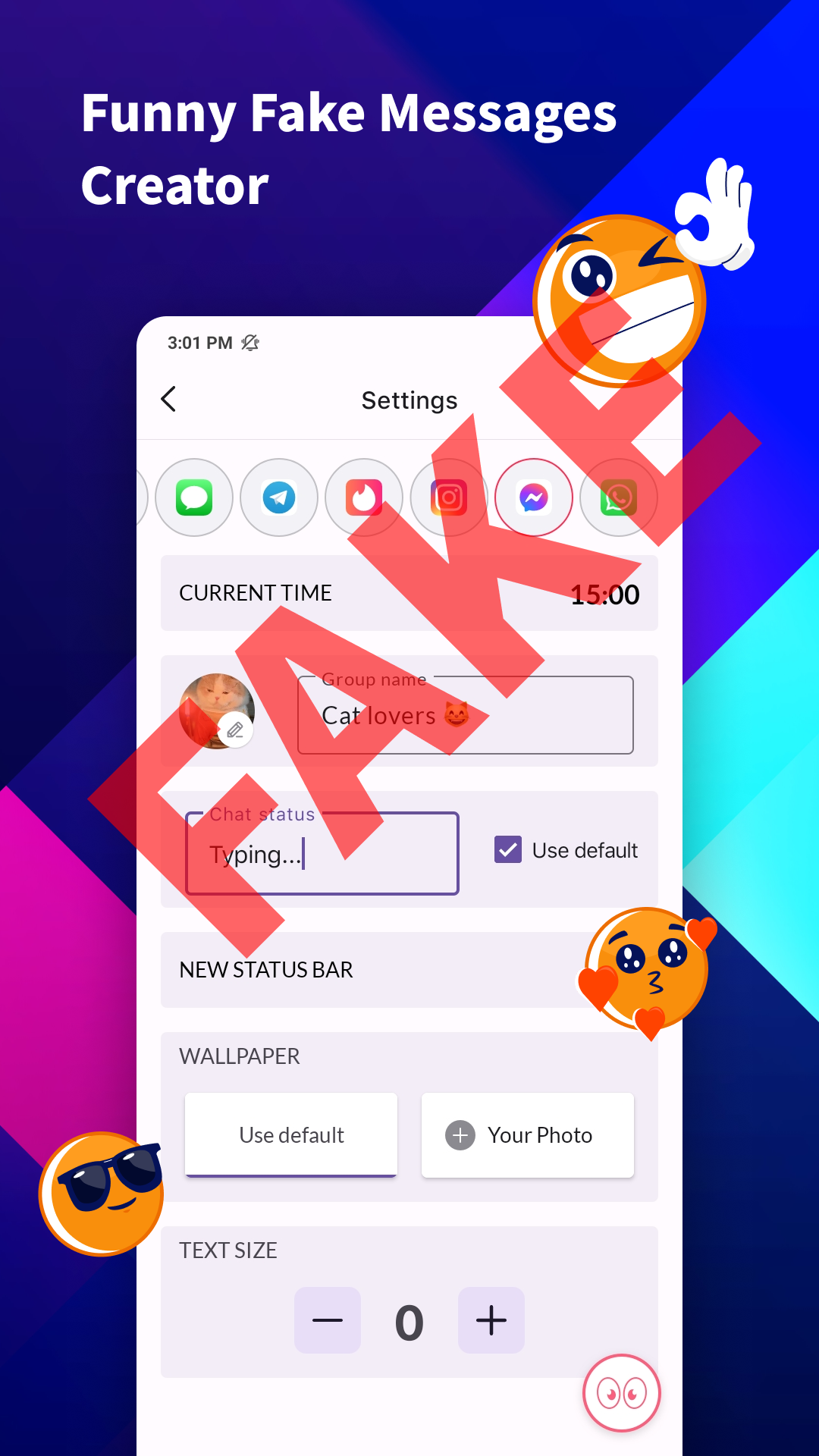 اسکرین شات 2 برنامه iFake: Fake Chat Messages