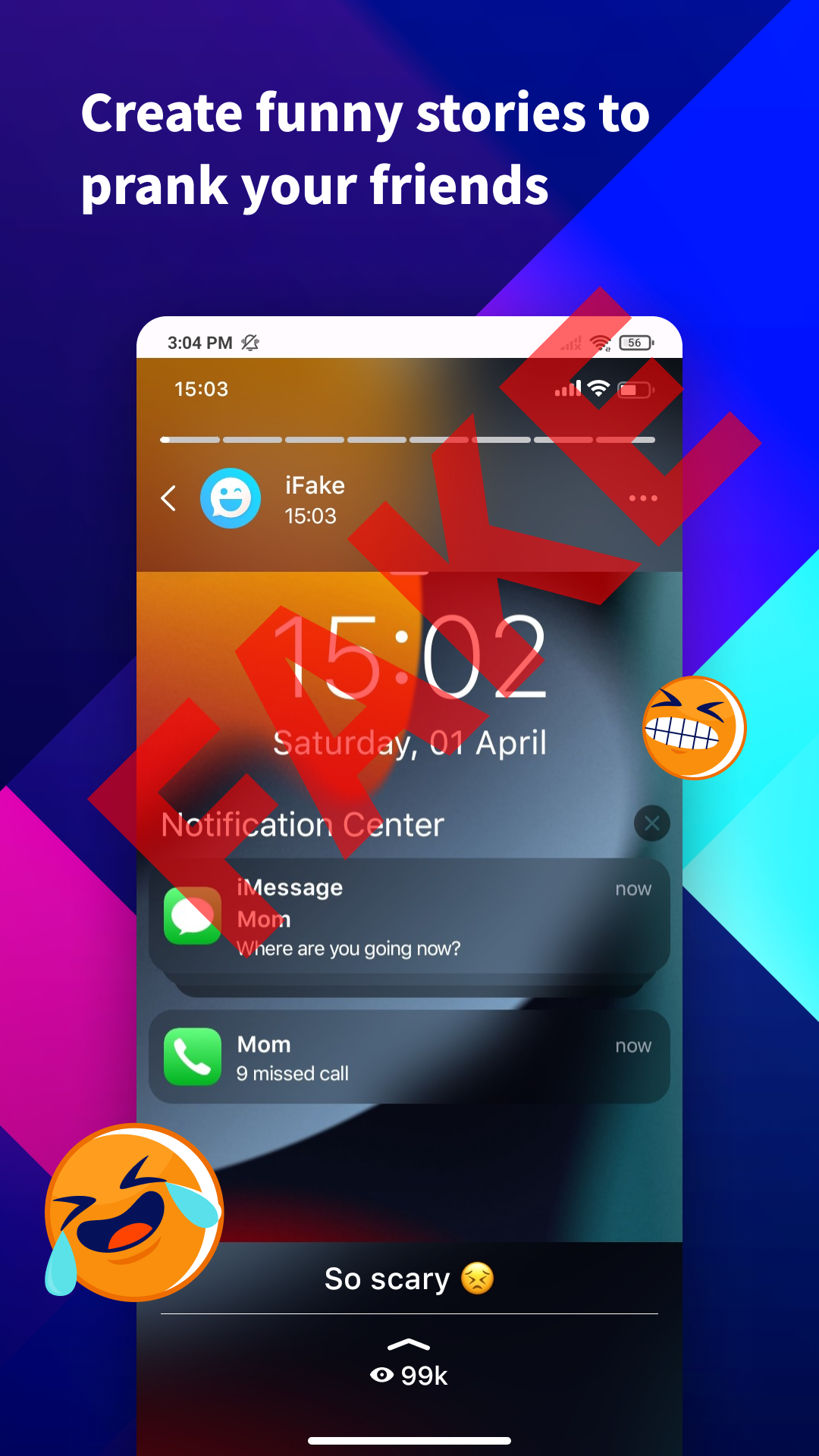 اسکرین شات 5 برنامه iFake: Fake Chat Messages