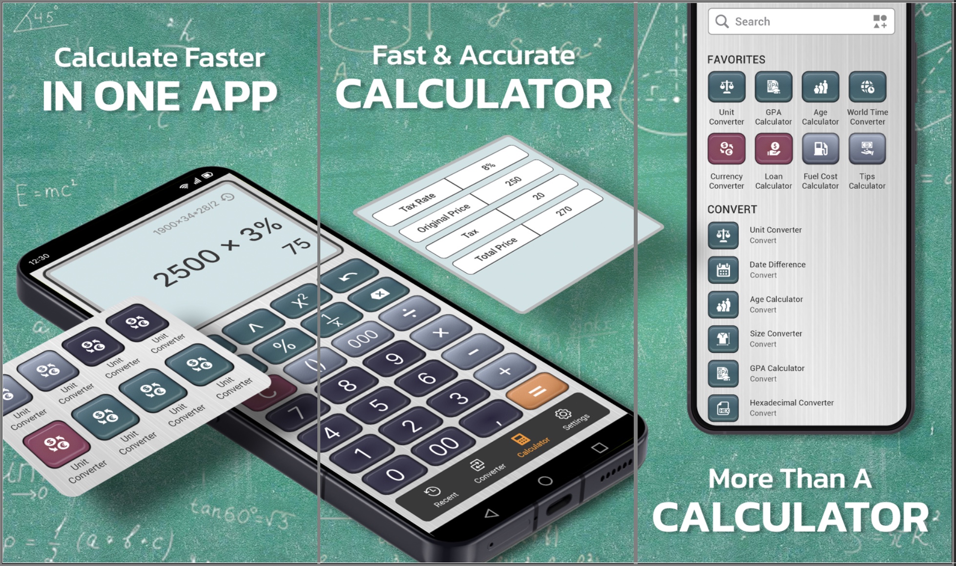 اسکرین شات 1 برنامه Calculator - Unit Converter