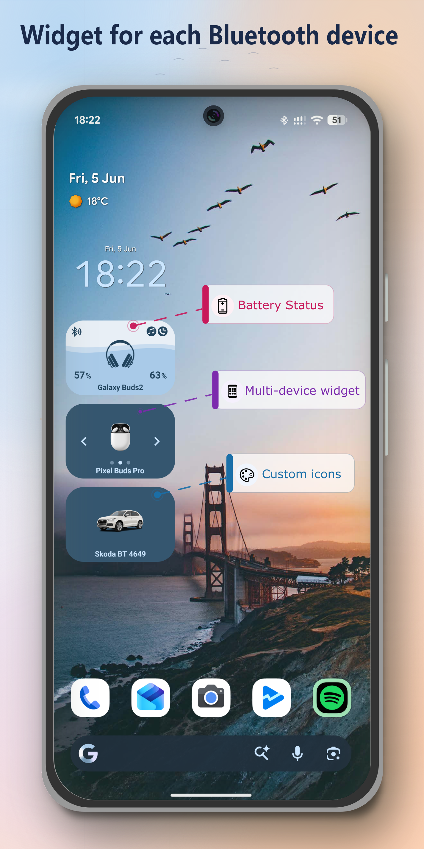 اسکرین شات 1 برنامه Bluetooth Audio Connect Widget