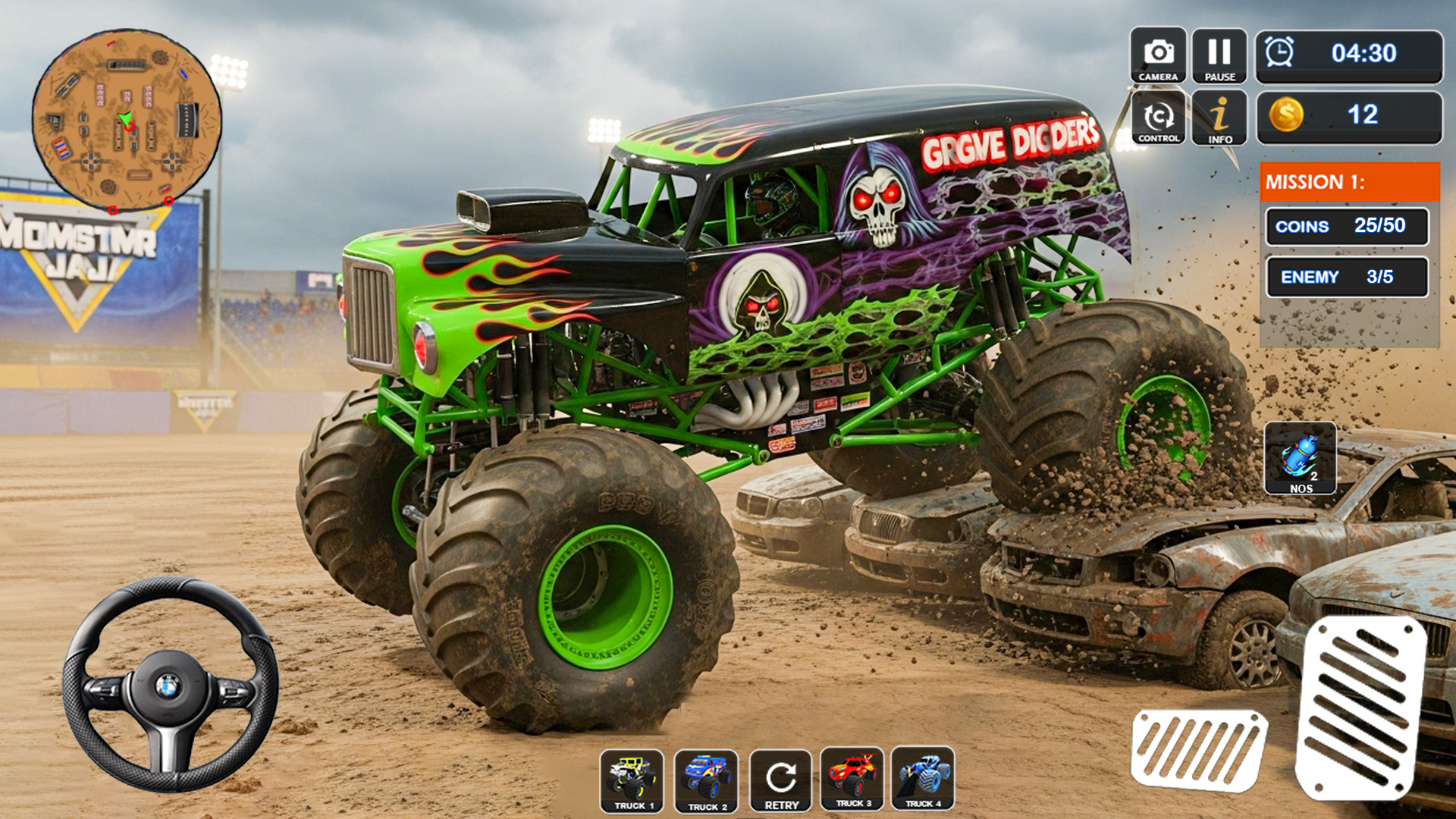 اسکرین شات 2 بازی 4x4 Monster Truck Game - Derby