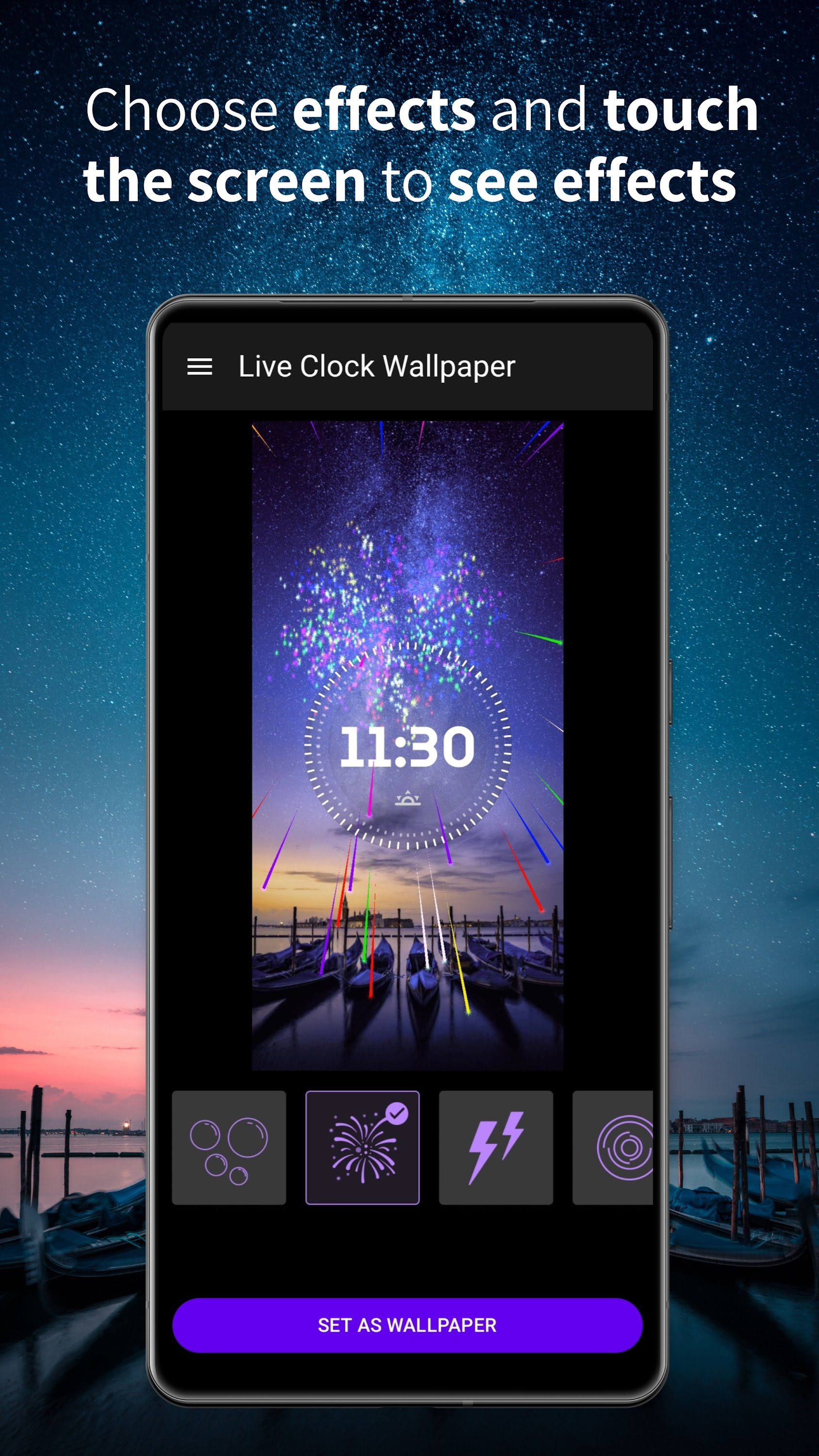 اسکرین شات 4 برنامه Clock Live Wallpaper