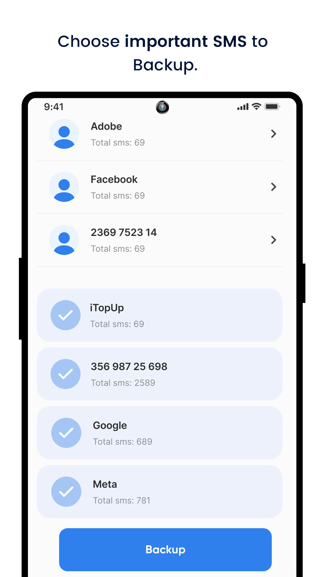 اسکرین شات 3 برنامه Contact SMS Backup
