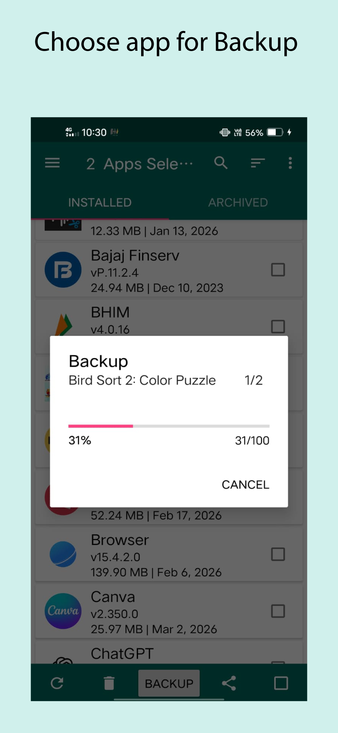 اسکرین شات 5 برنامه Apps Backup and Restore