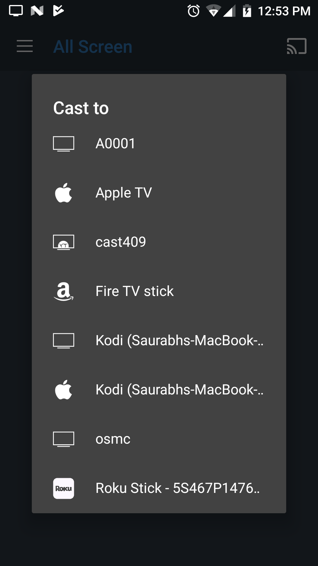 اسکرین شات 3 برنامه All Screen Cast to TV Roku