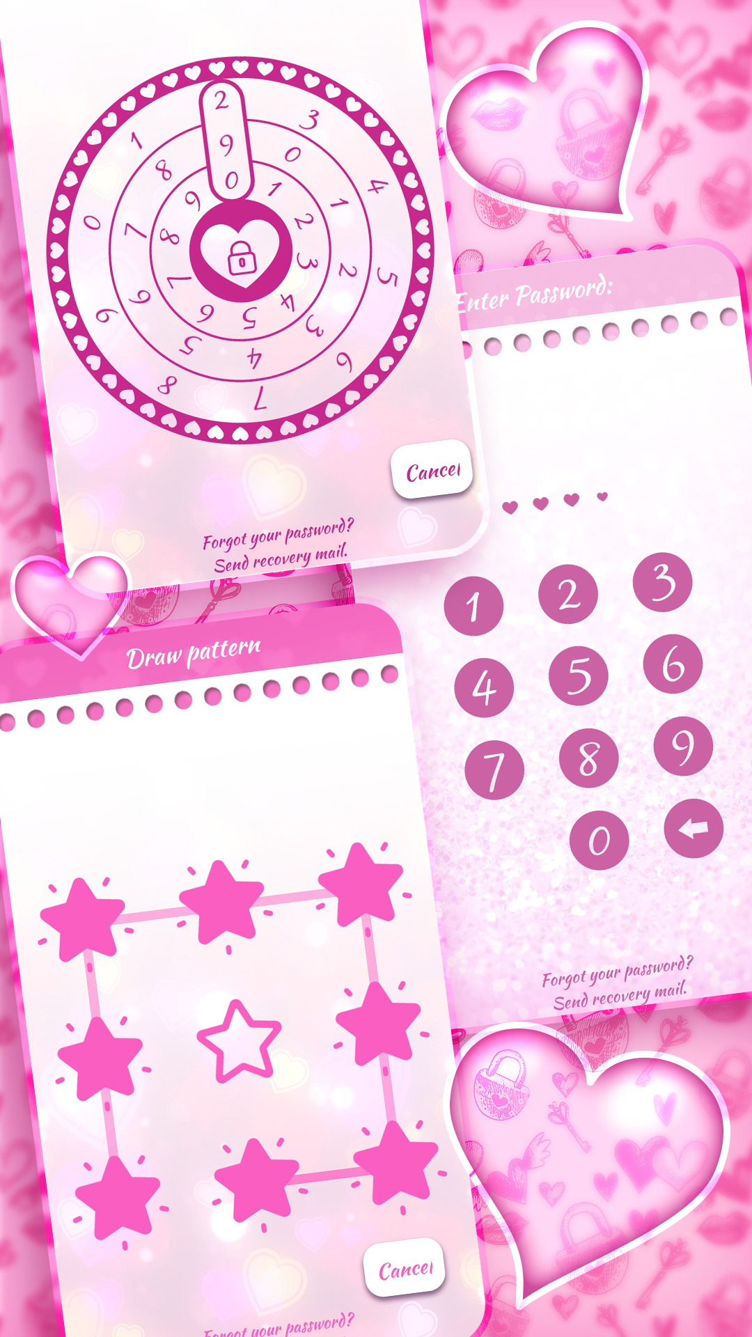اسکرین شات 4 برنامه Pink Diary with Lock Password