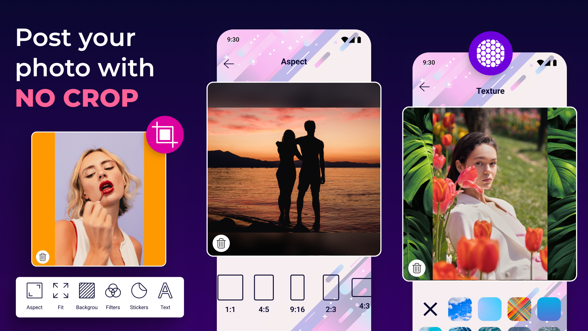 اسکرین شات 1 برنامه No Crop Profile Pic Customizer
