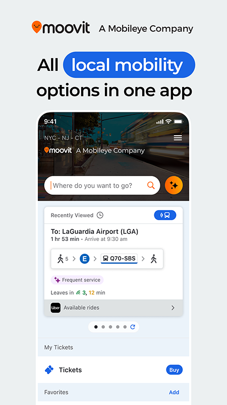 اسکرین شات 1 برنامه Moovit: Bus & Public Transit