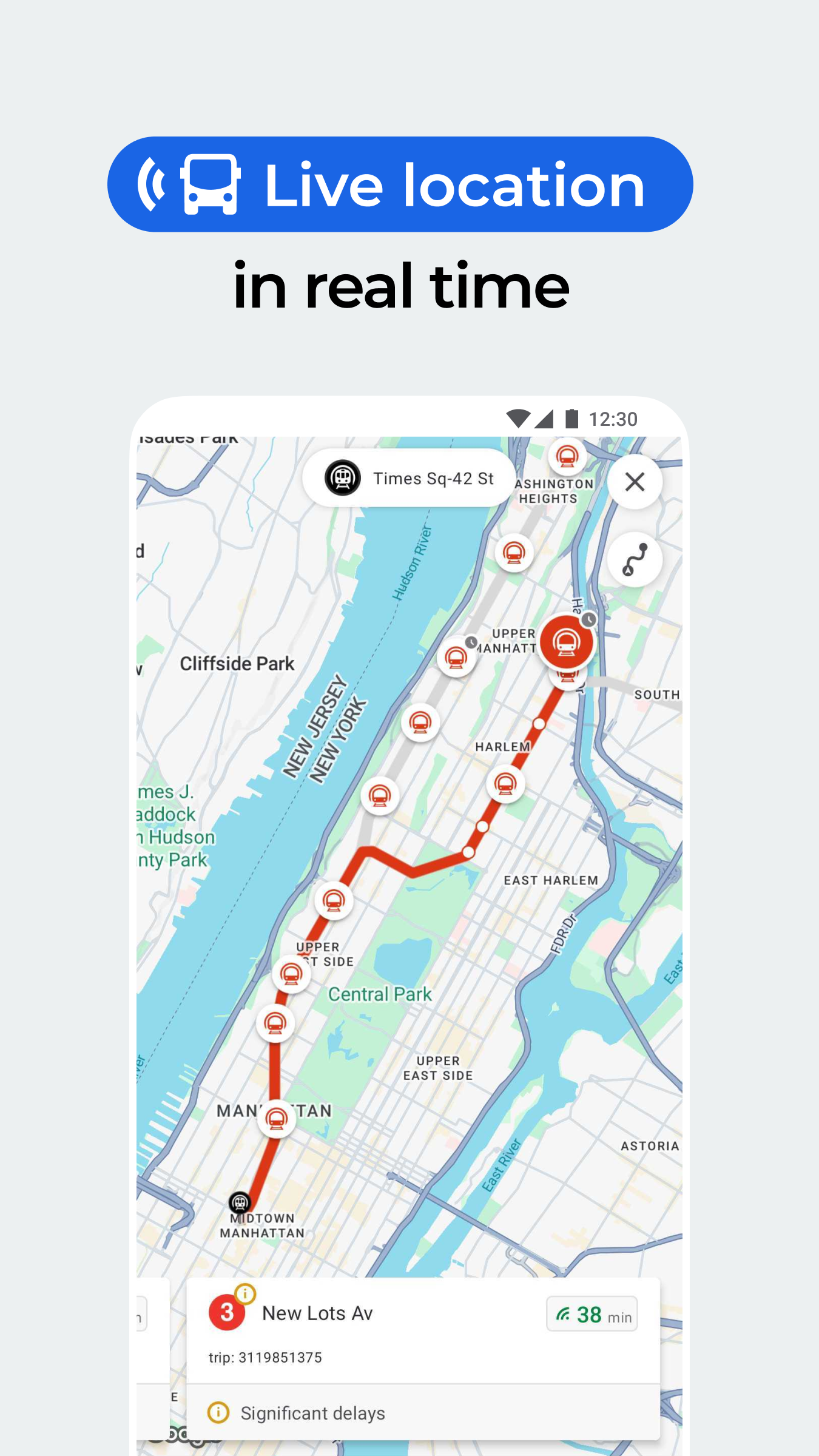 اسکرین شات 1 برنامه Moovit: Bus & Public Transit