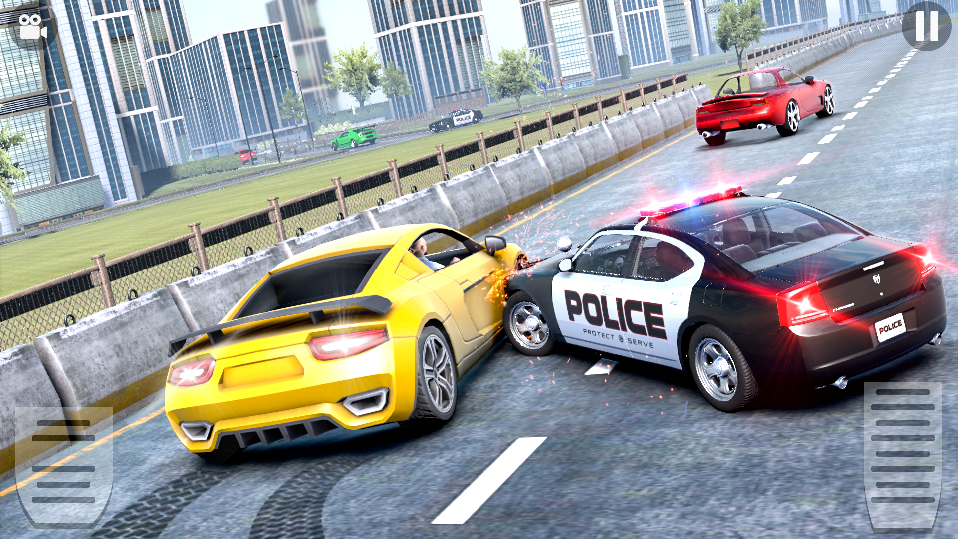 اسکرین شات 3 برنامه US Police Car driving Chase 3D