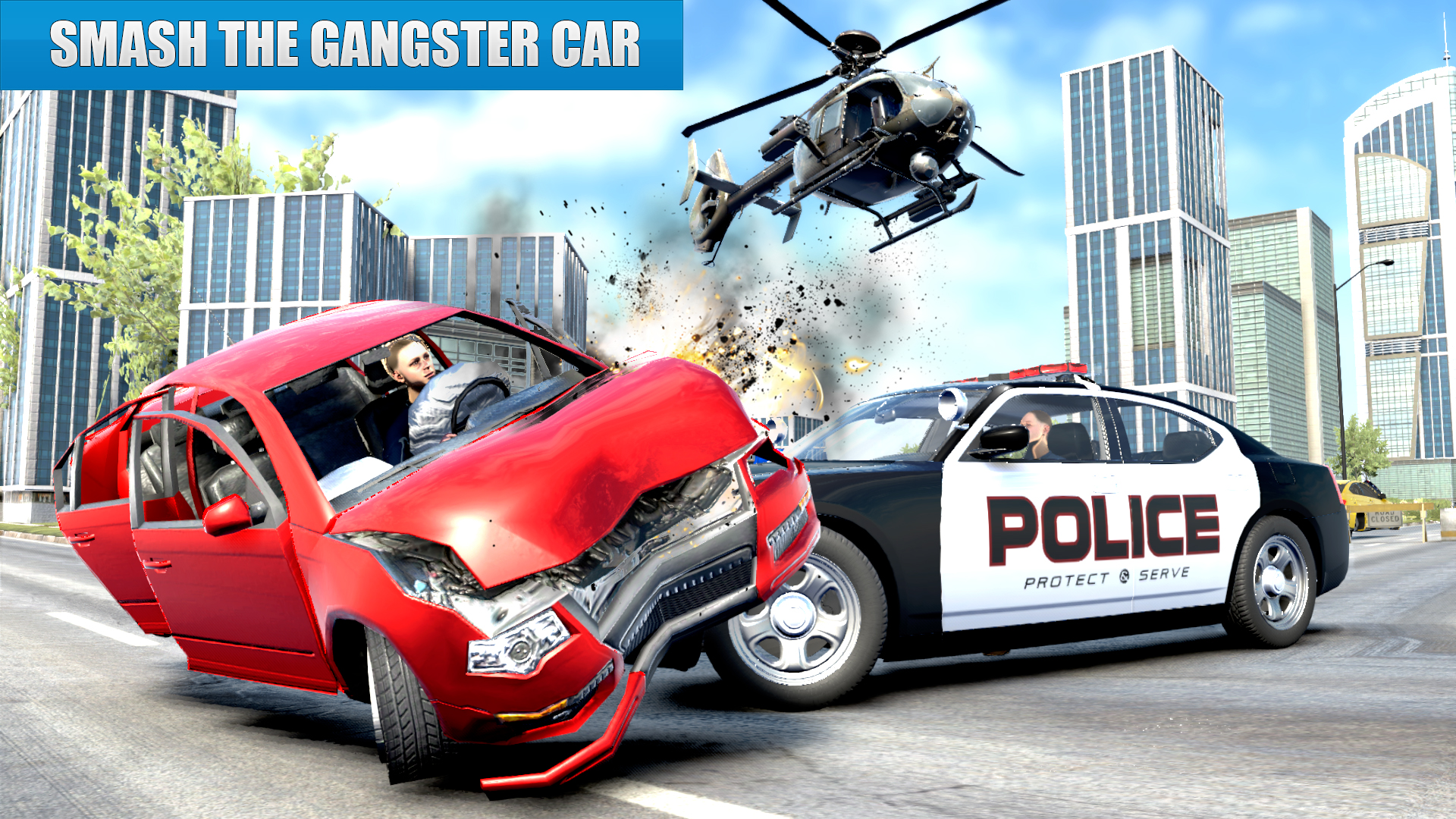 اسکرین شات 2 برنامه US Police Car driving Chase 3D