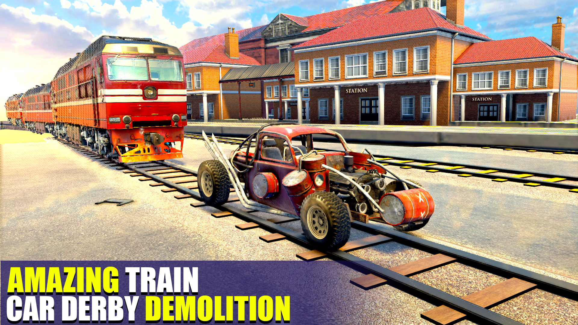 اسکرین شات 3 برنامه Train Car Crash Derby Game 3D