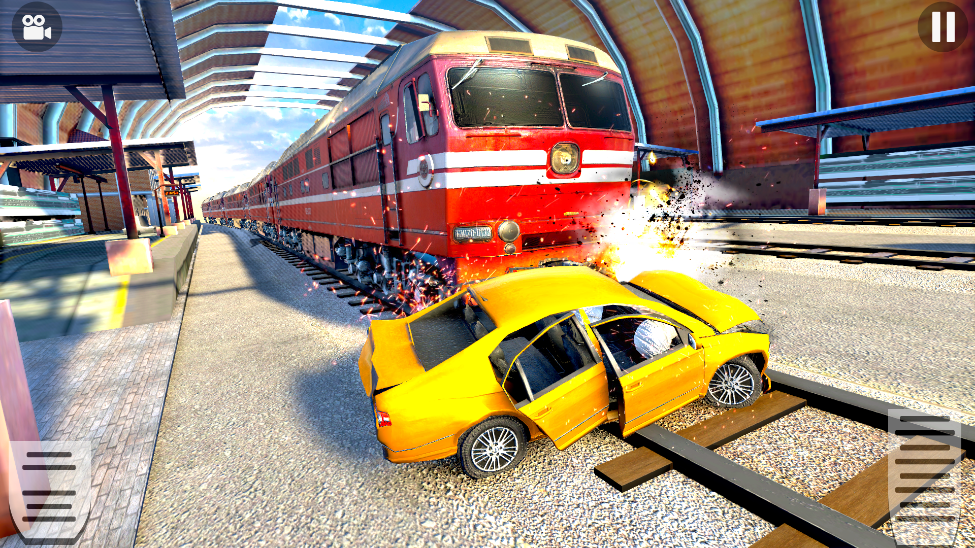 اسکرین شات 2 برنامه Train Car Crash Derby Game 3D