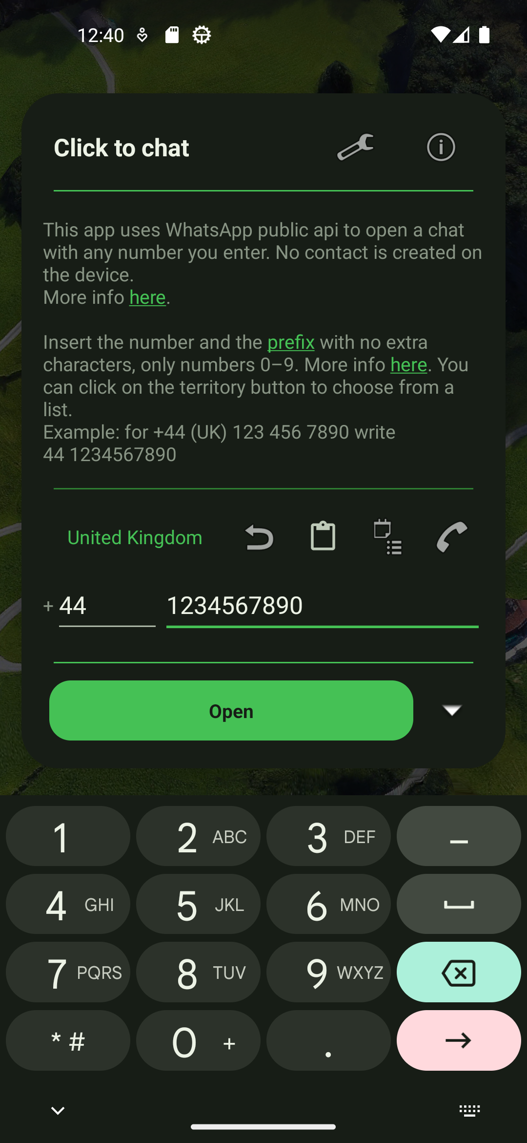 اسکرین شات 3 برنامه Click to chat