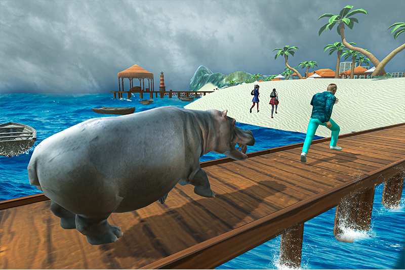اسکرین شات 1 برنامه Wild Hippo Beach Simulator