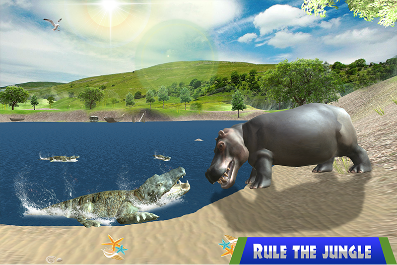 اسکرین شات 2 برنامه Wild Hippo Beach Simulator