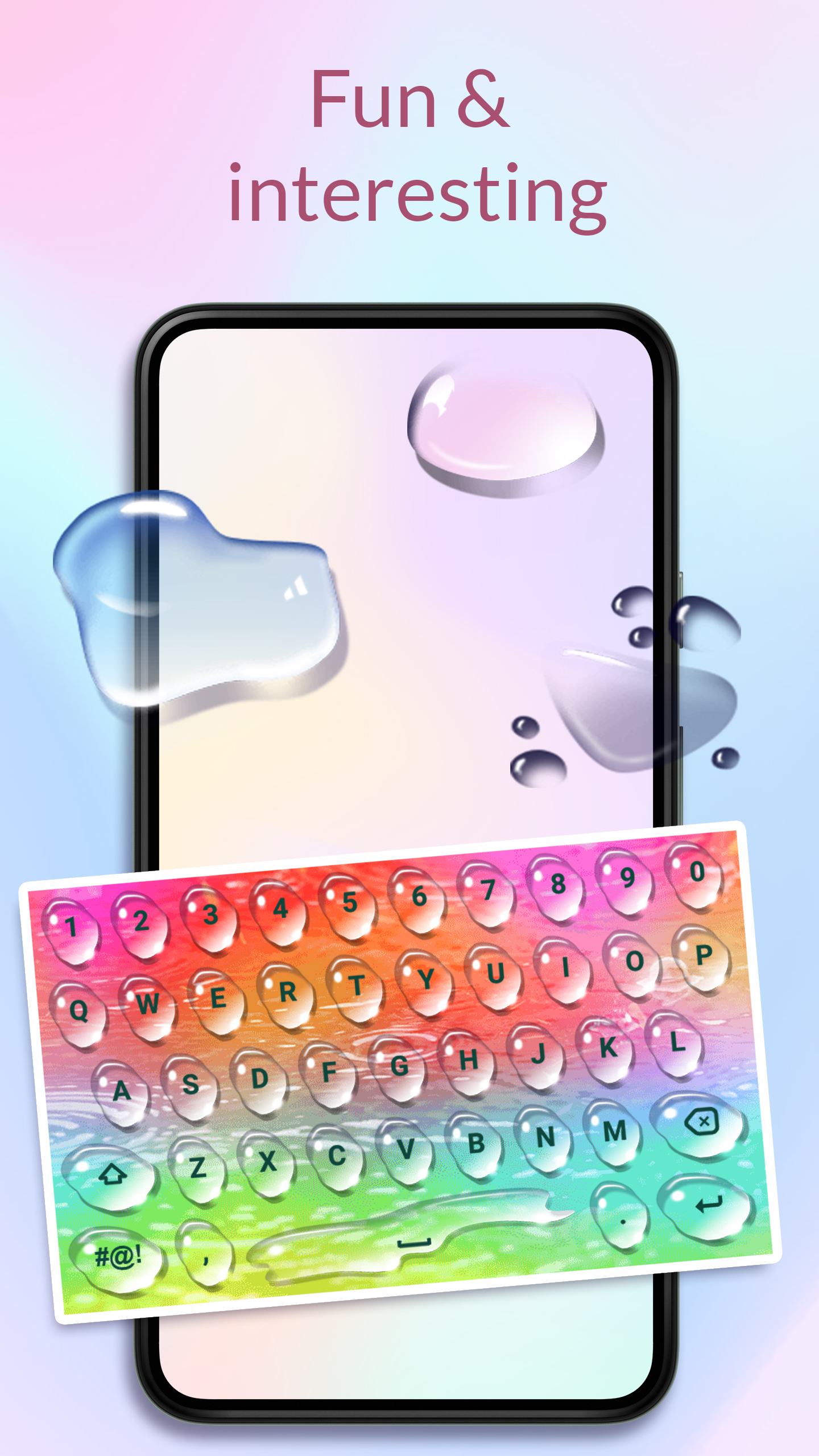 اسکرین شات 5 برنامه Color Rain Water Keyboard Live