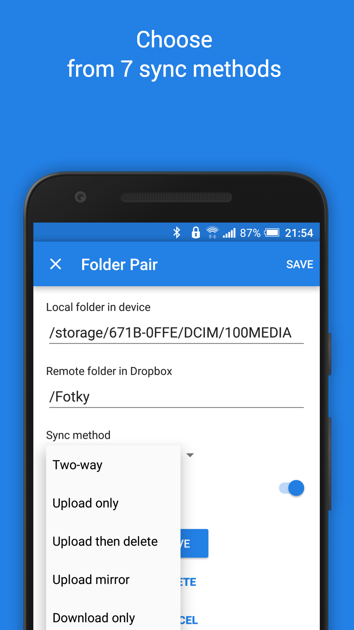 اسکرین شات 5 برنامه Dropsync: Autosync for Dropbox