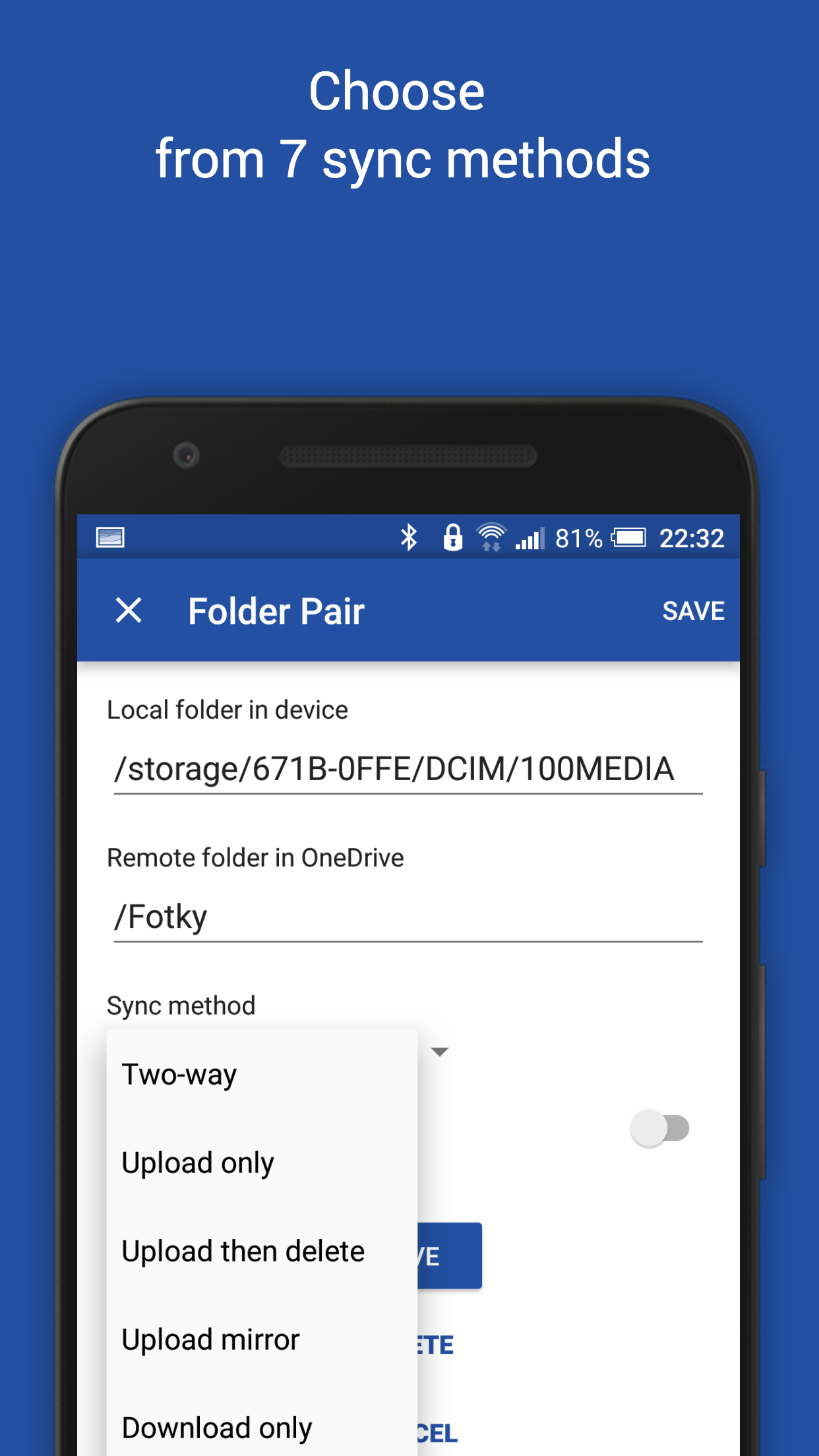 اسکرین شات 5 برنامه OneSync: Autosync for OneDrive