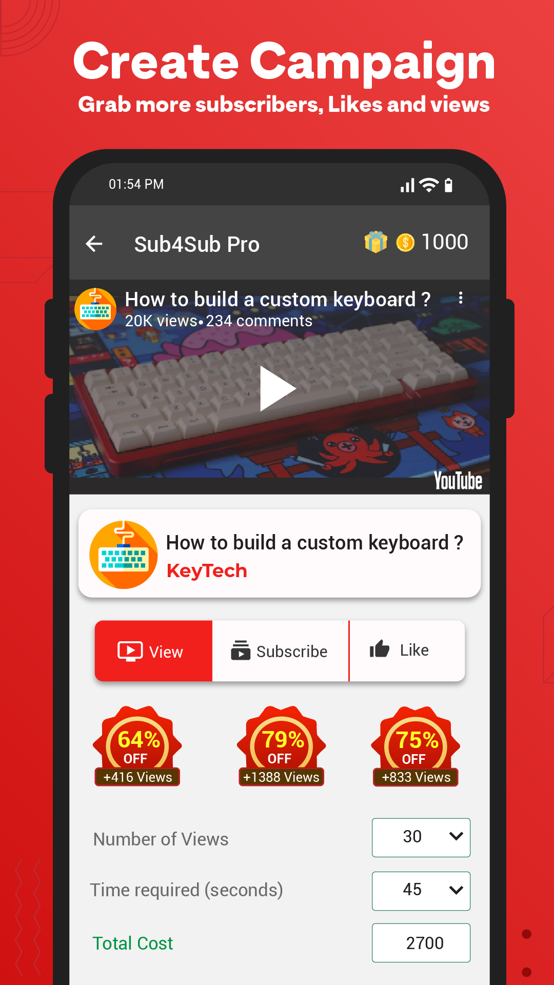 اسکرین شات 3 برنامه Sub4Sub Pro - view, like & sub