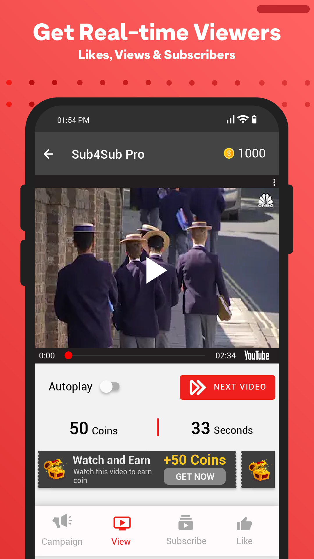 اسکرین شات 5 برنامه Sub4Sub Pro - view, like & sub