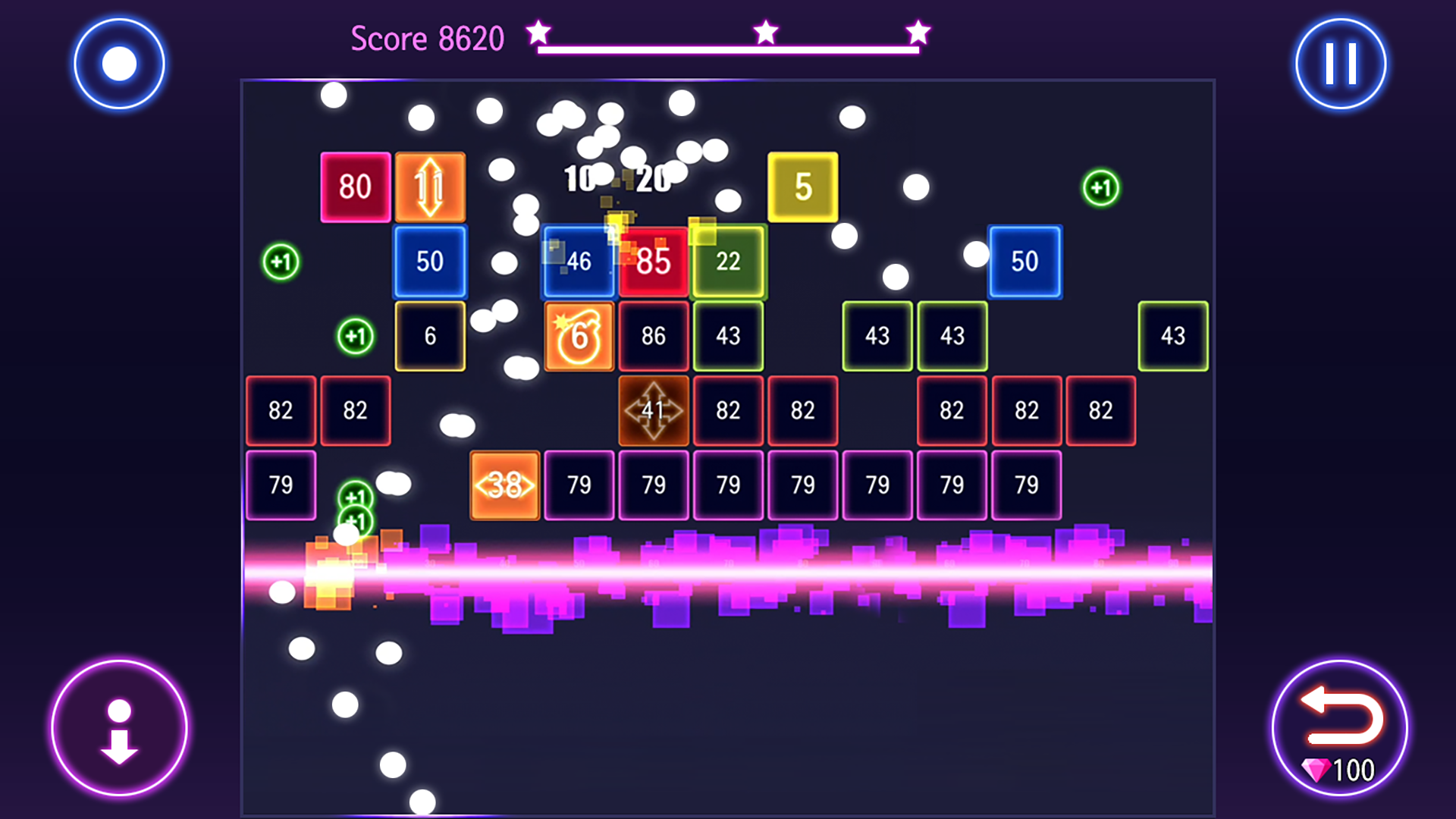 اسکرین شات 3 بازی Bricks Breaker Hit - Glow Ball