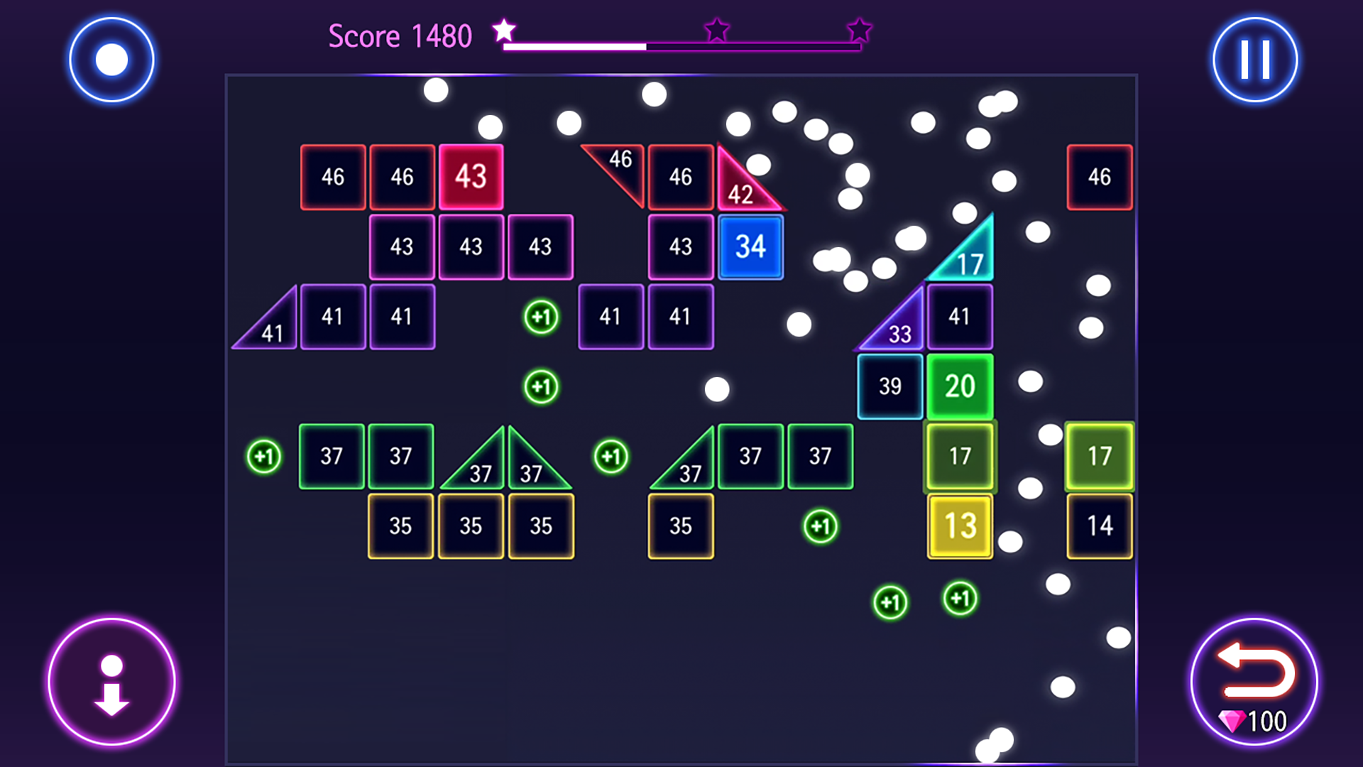 اسکرین شات 2 بازی Bricks Breaker Hit - Glow Ball