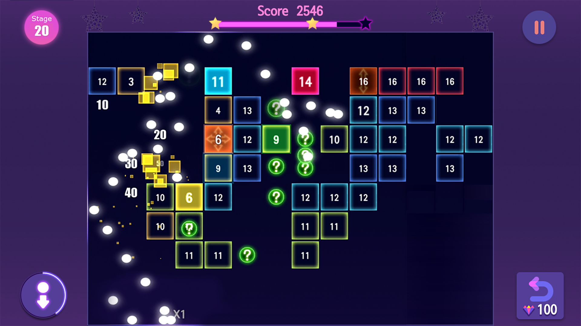 اسکرین شات 1 بازی Neon Bricks Master