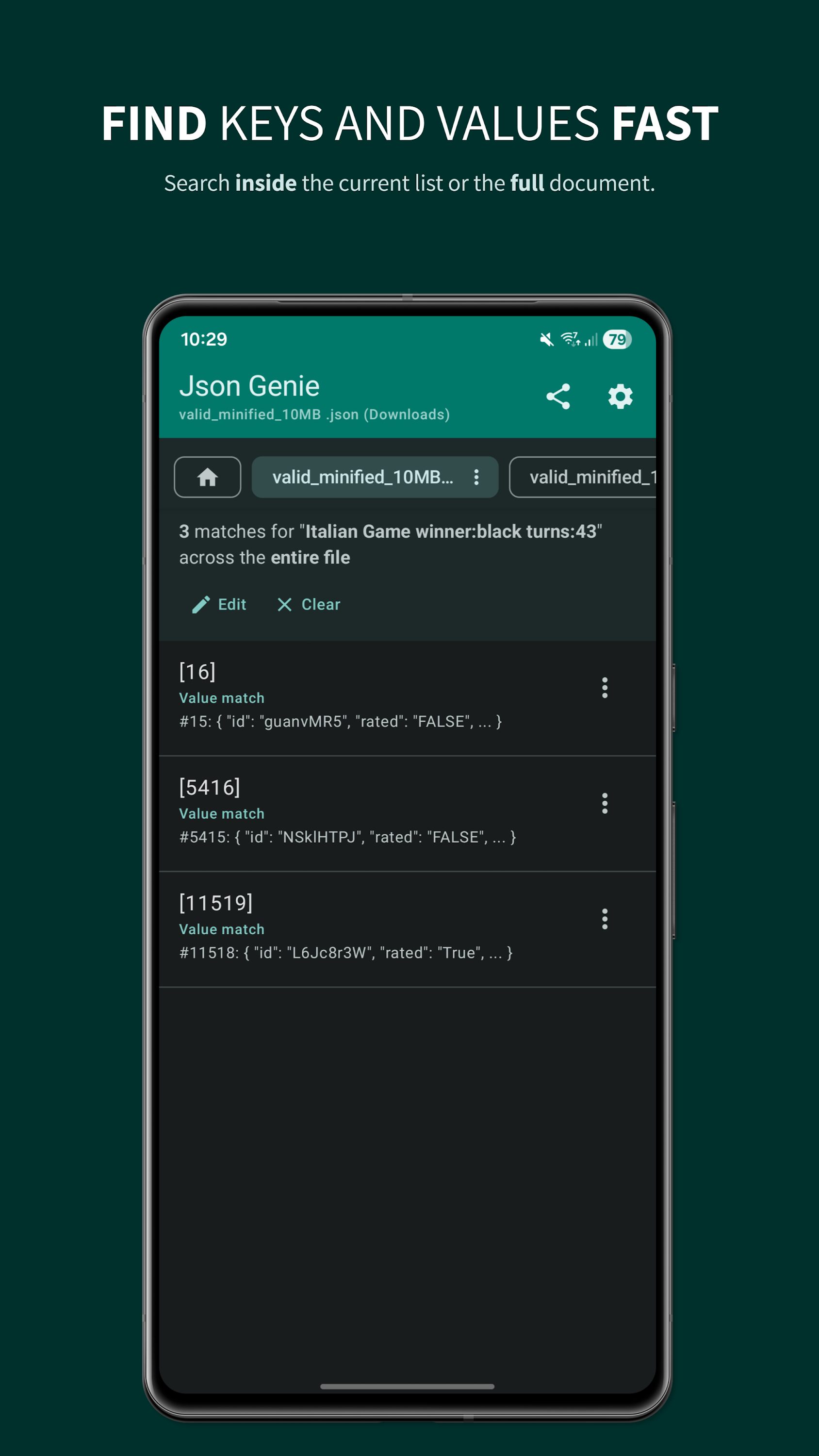 اسکرین شات 3 برنامه Json Genie: JSON Viewer/Editor