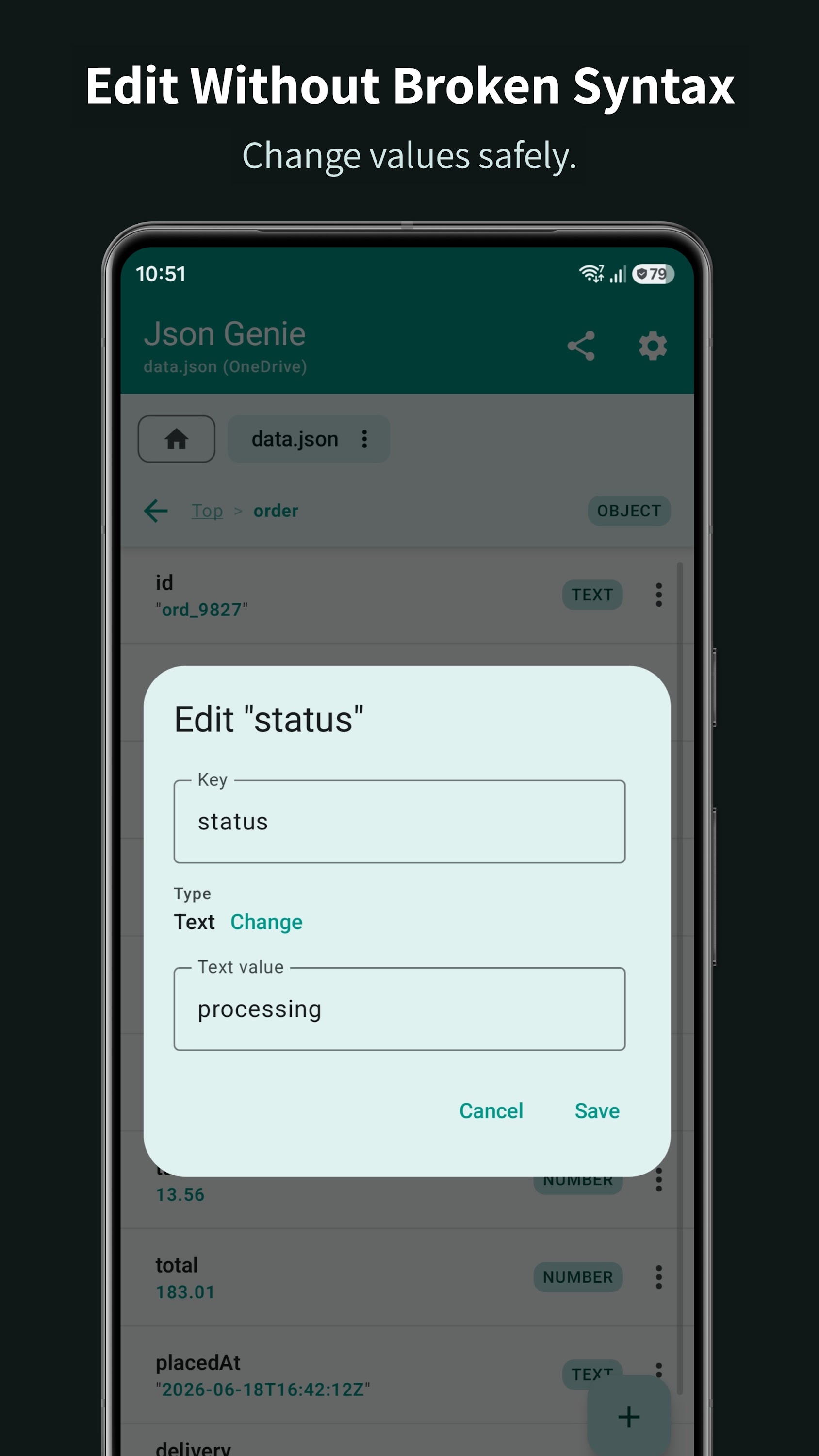 اسکرین شات 2 برنامه Json Genie: JSON Viewer/Editor